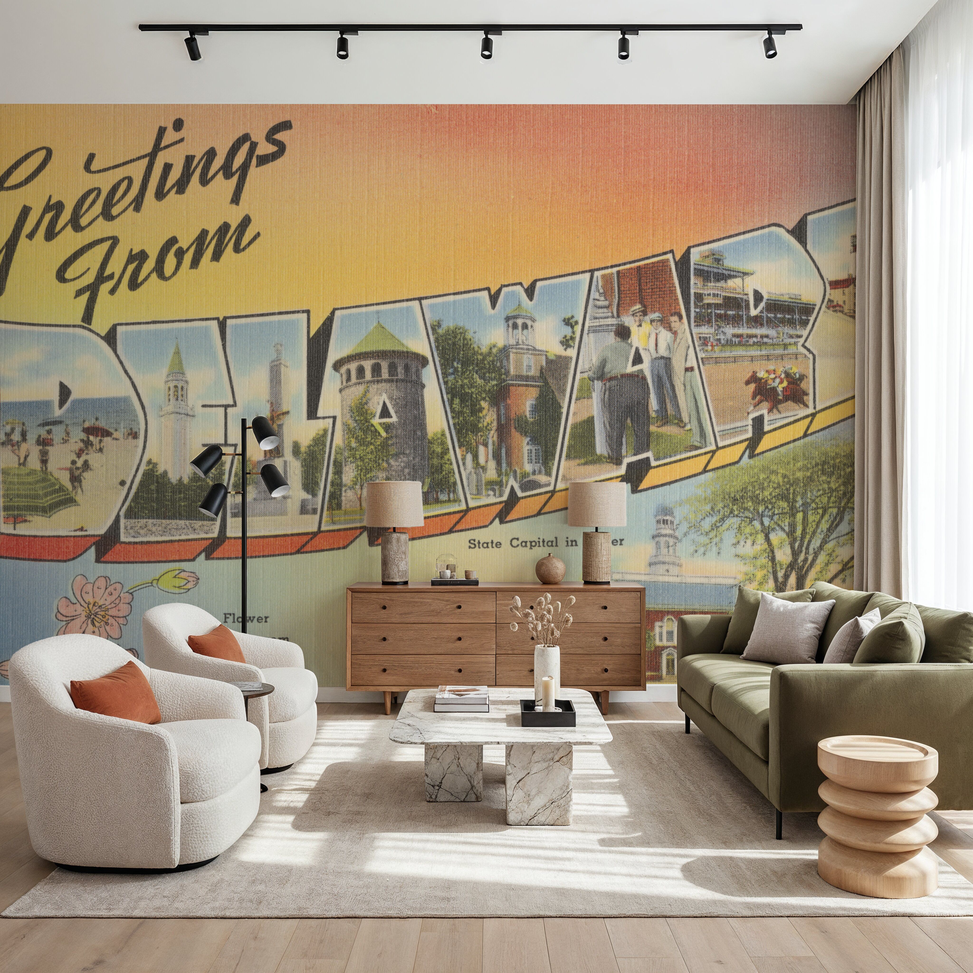 Greetings from Delaware - Screenprint Postcard