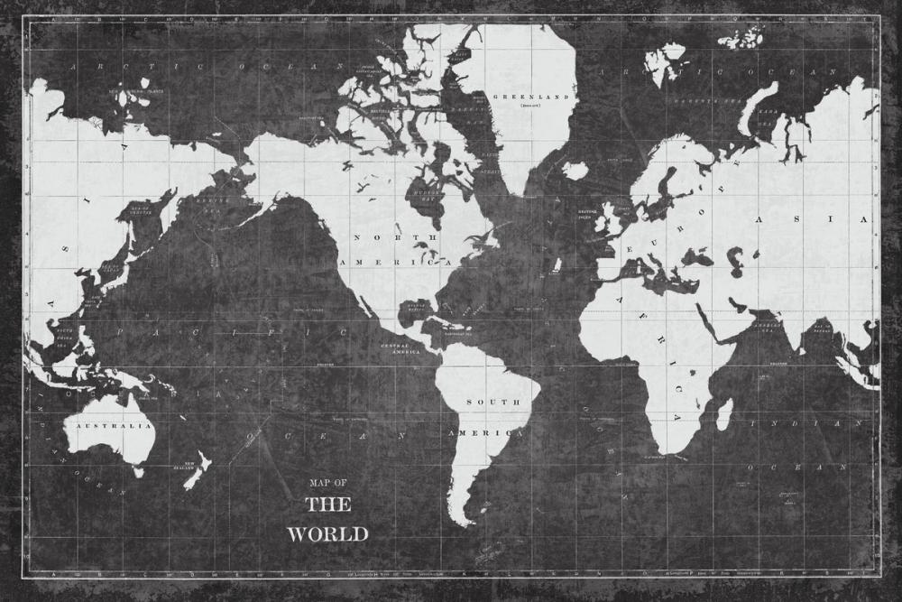 Blueprint World Map Gray