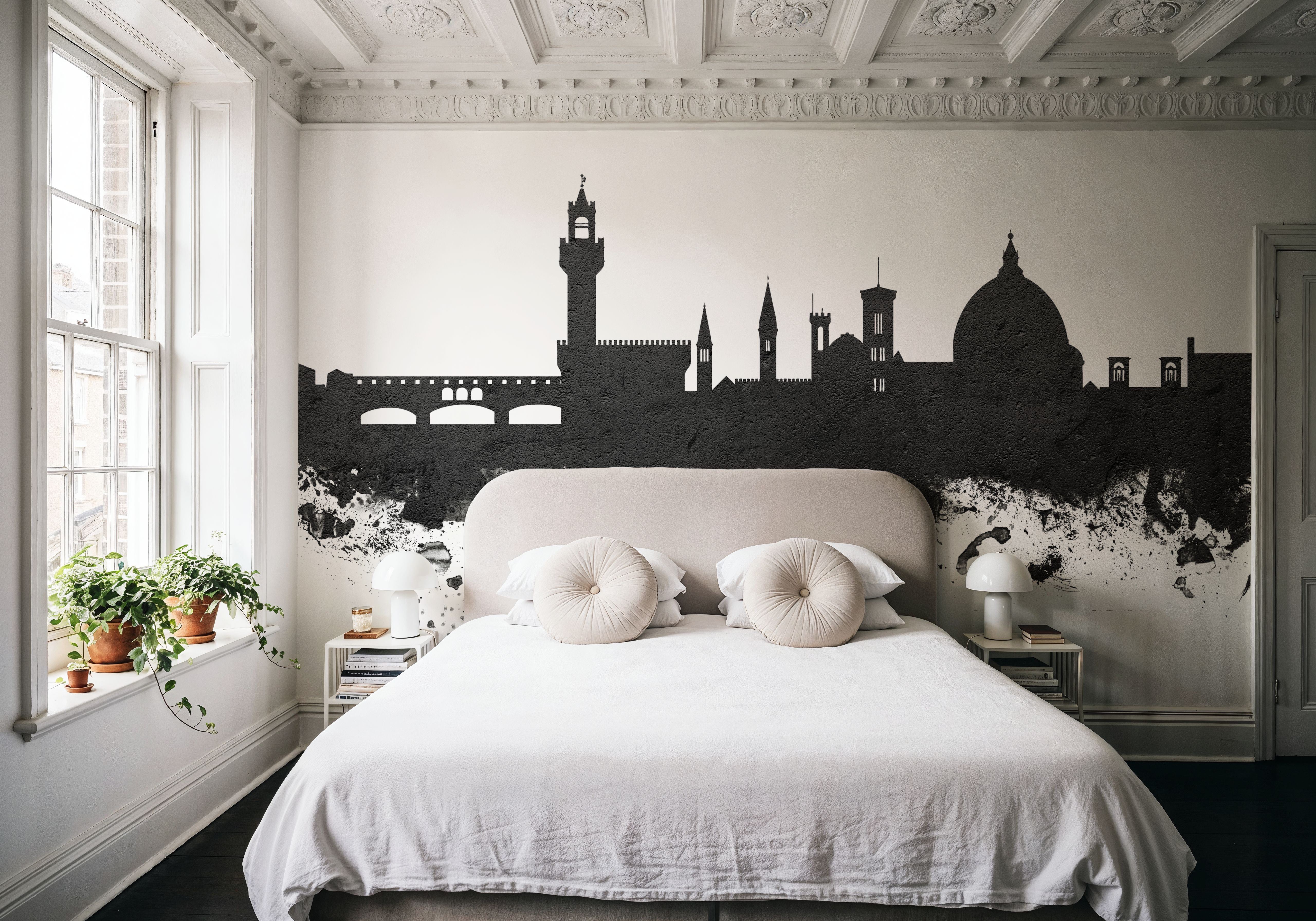 Florence Italy Skyline Black & White