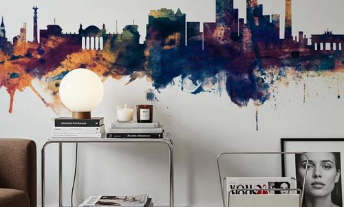 Berlin Skyline Blue & Bronze