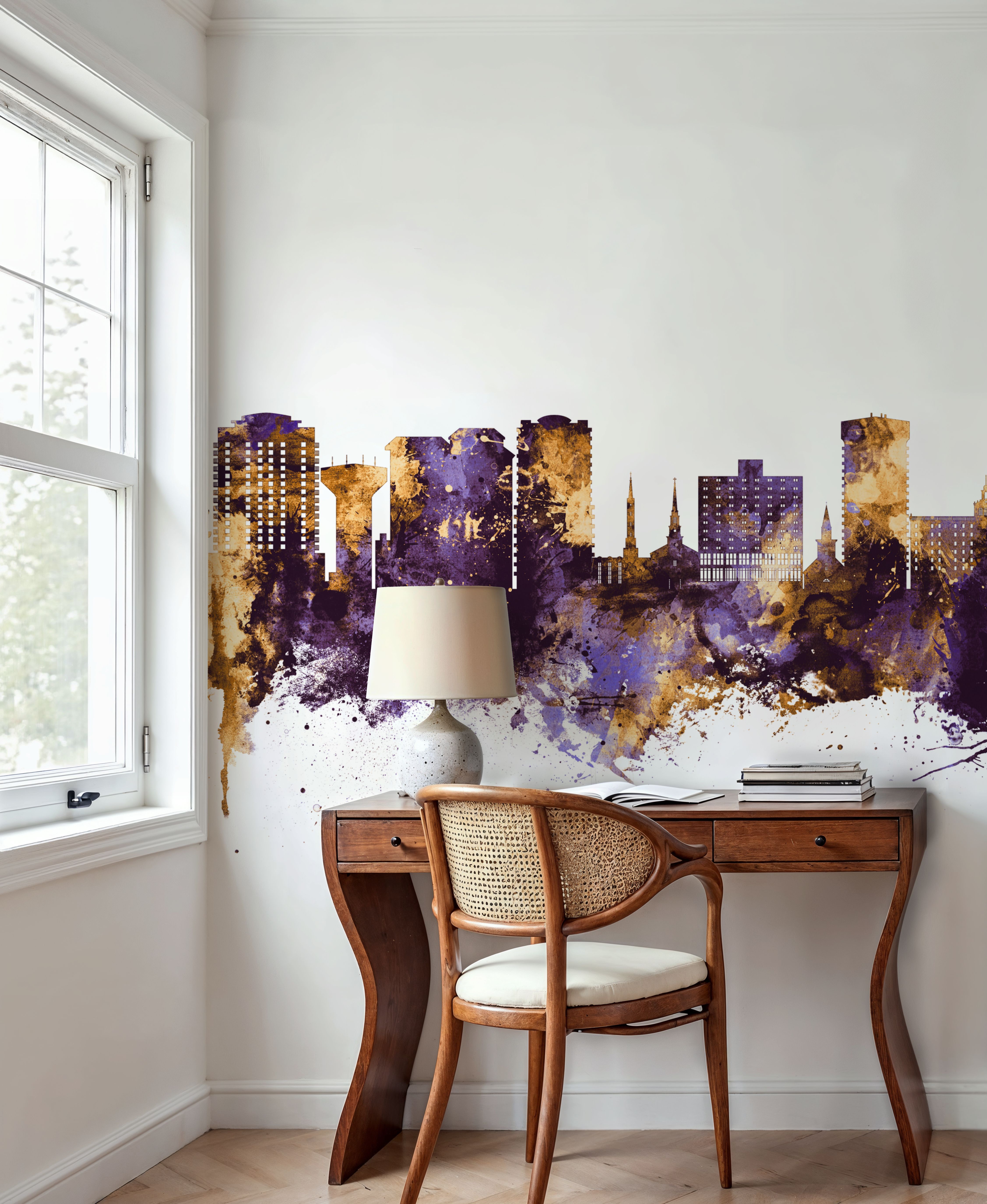 Virginia Beach Skyline Purple & Gold