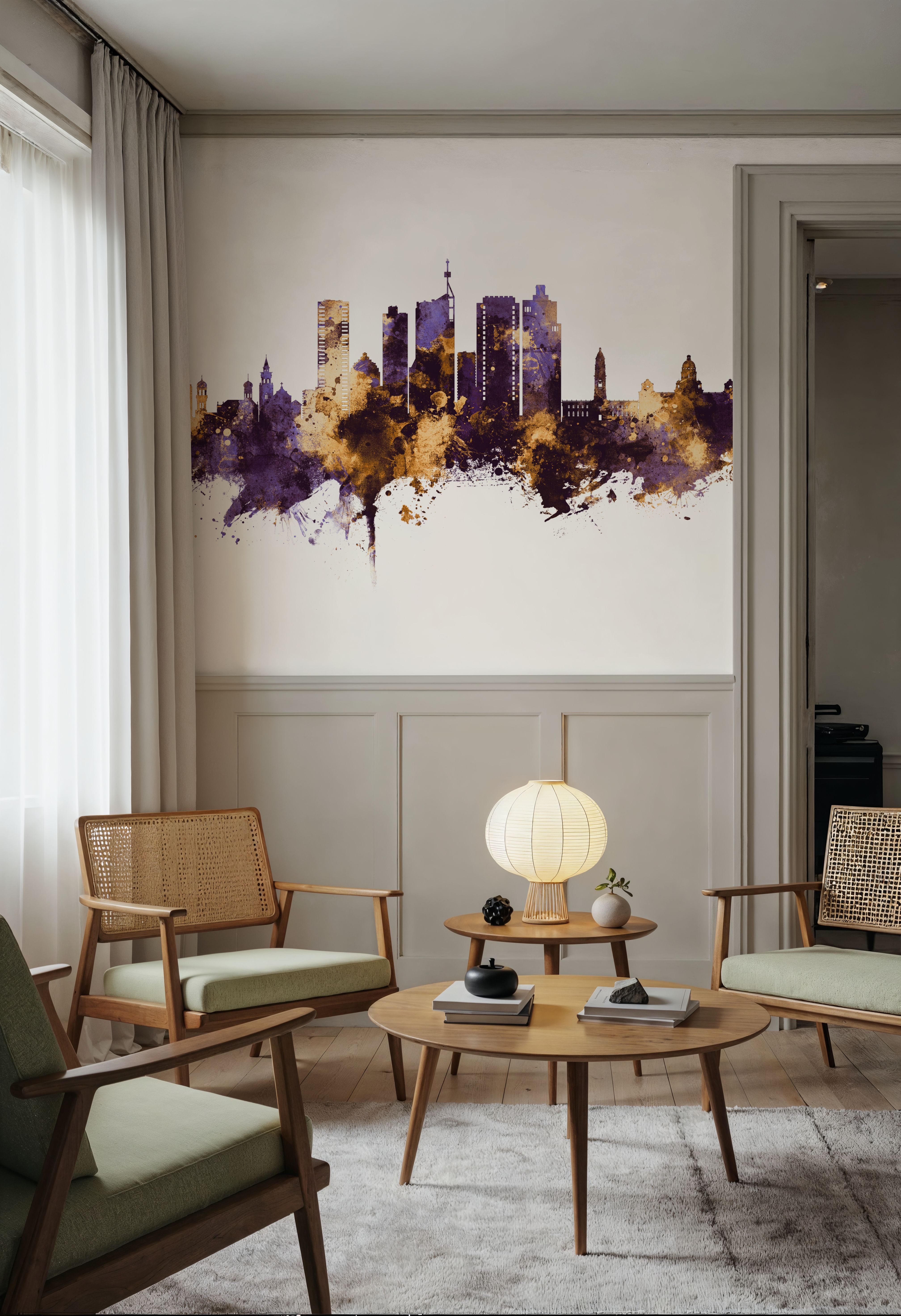 Durban South Africa Skyline Purple & Gold