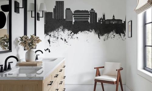 Stamford Connecticut Skyline Black & White