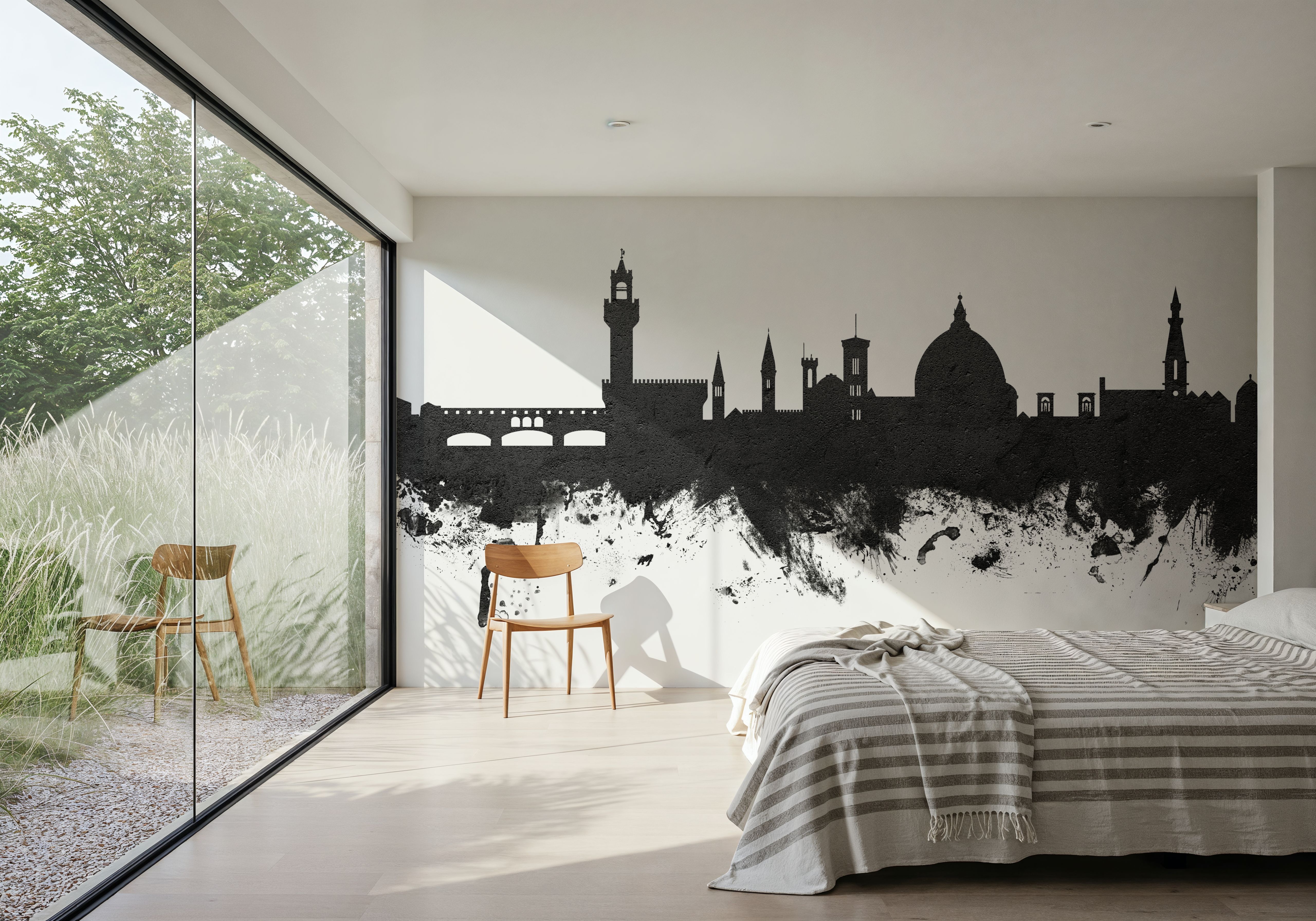 Florence Italy Skyline Black & White