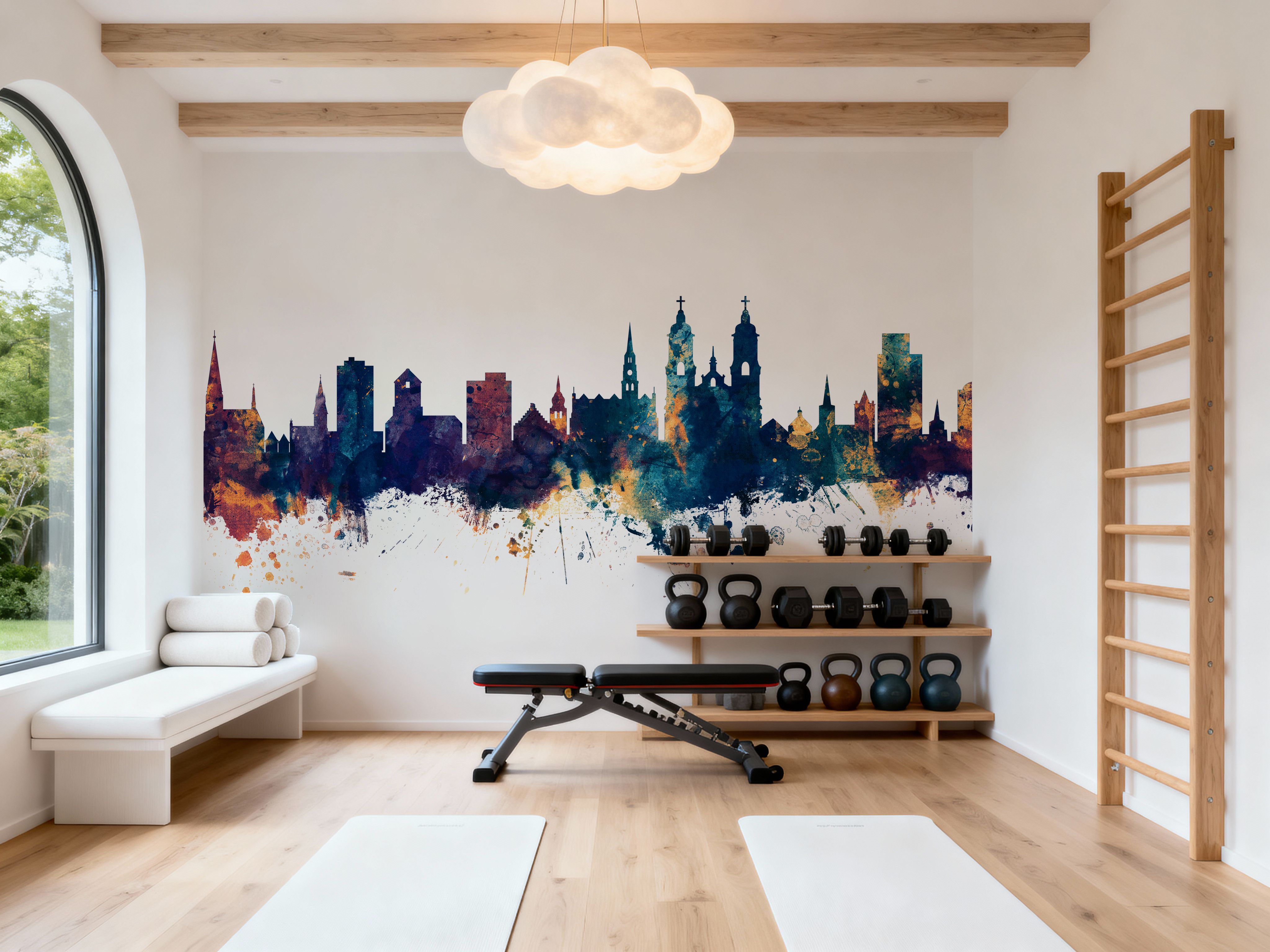 St Gallen Switzerland Skyline Blue & Bronze