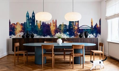 Magdeburg Germany Skyline Blue & Bronze