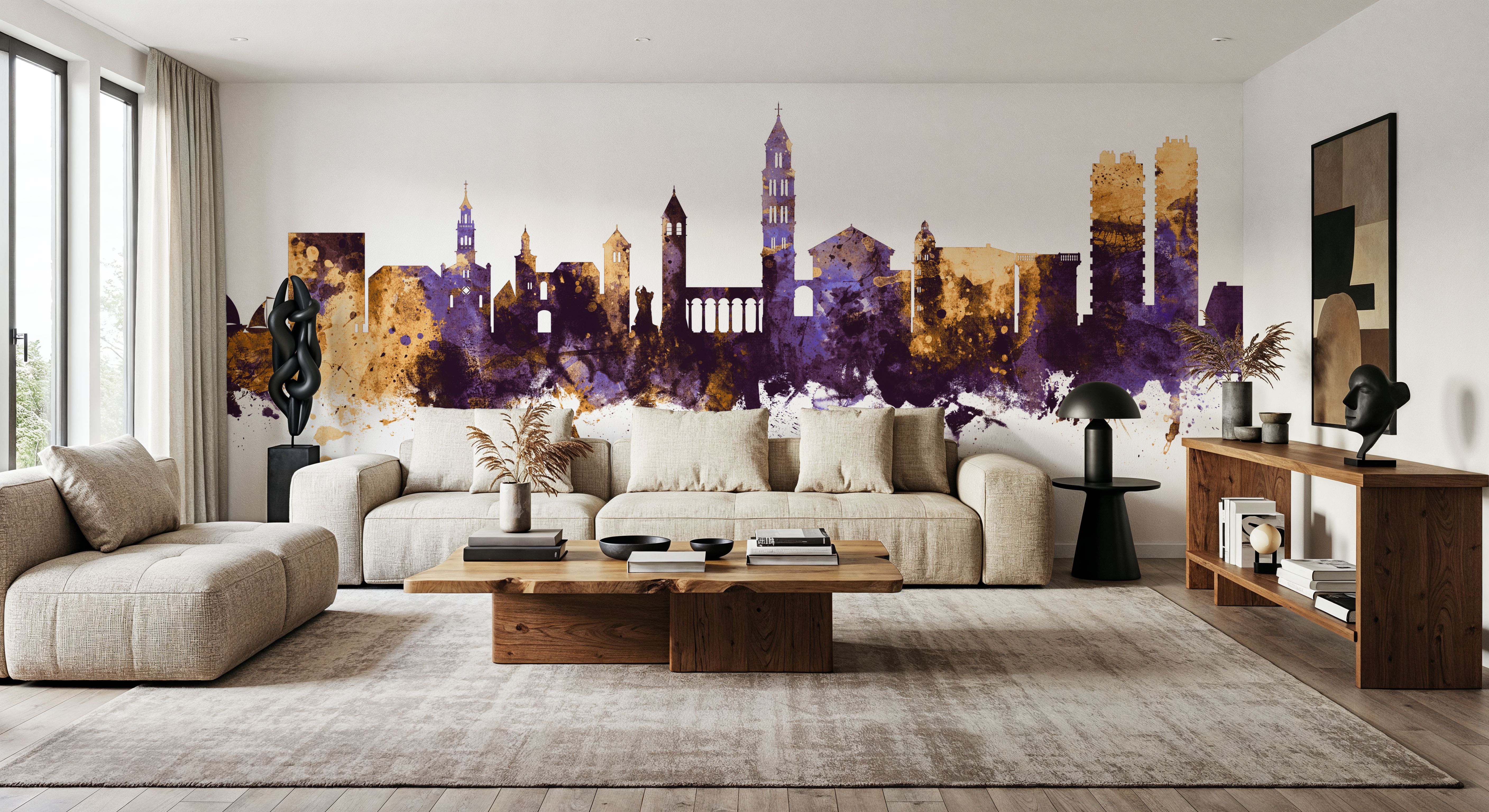 Split Croatia Skyline Purple & Gold