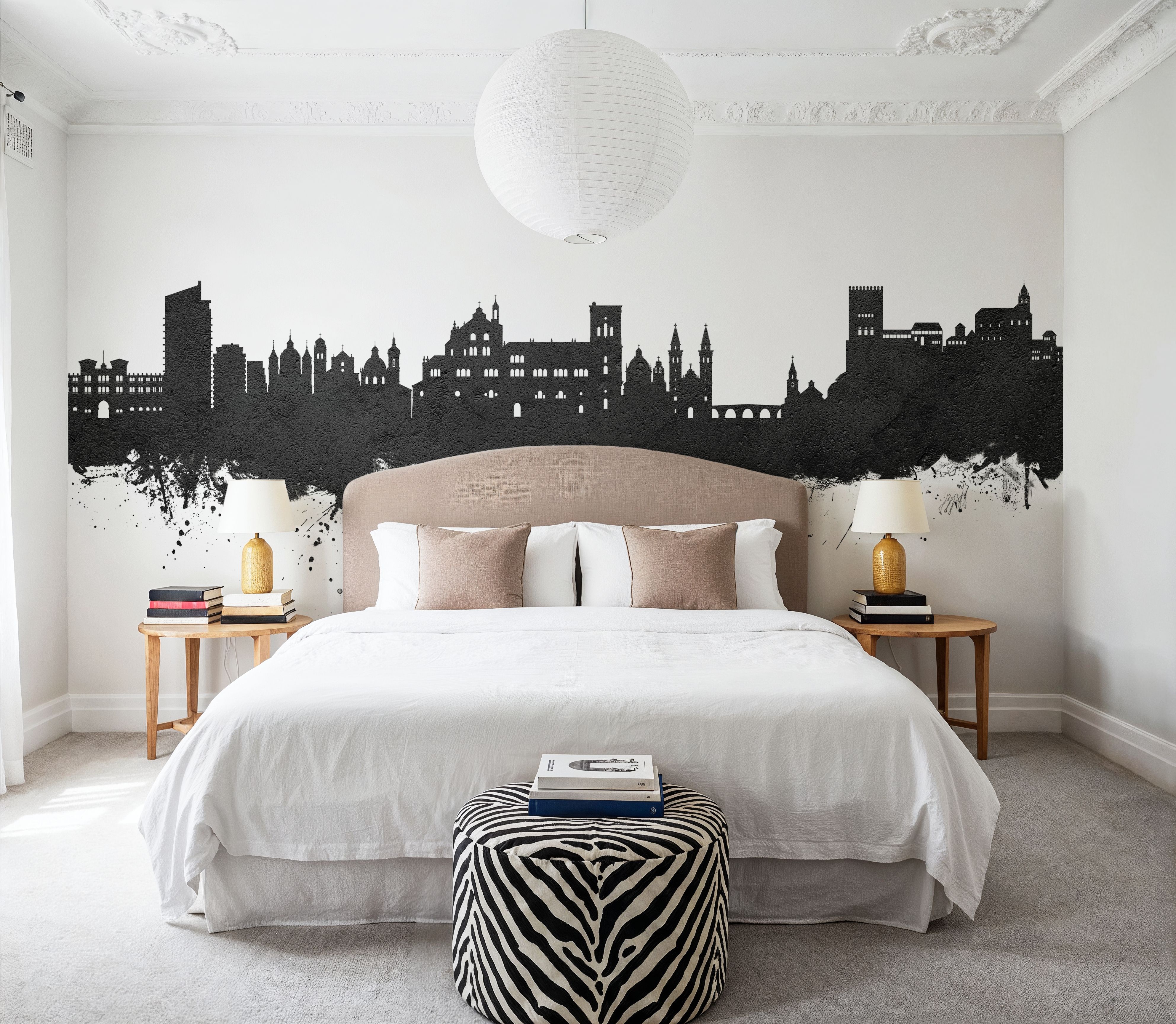 Granada Spain Skyline Black & White