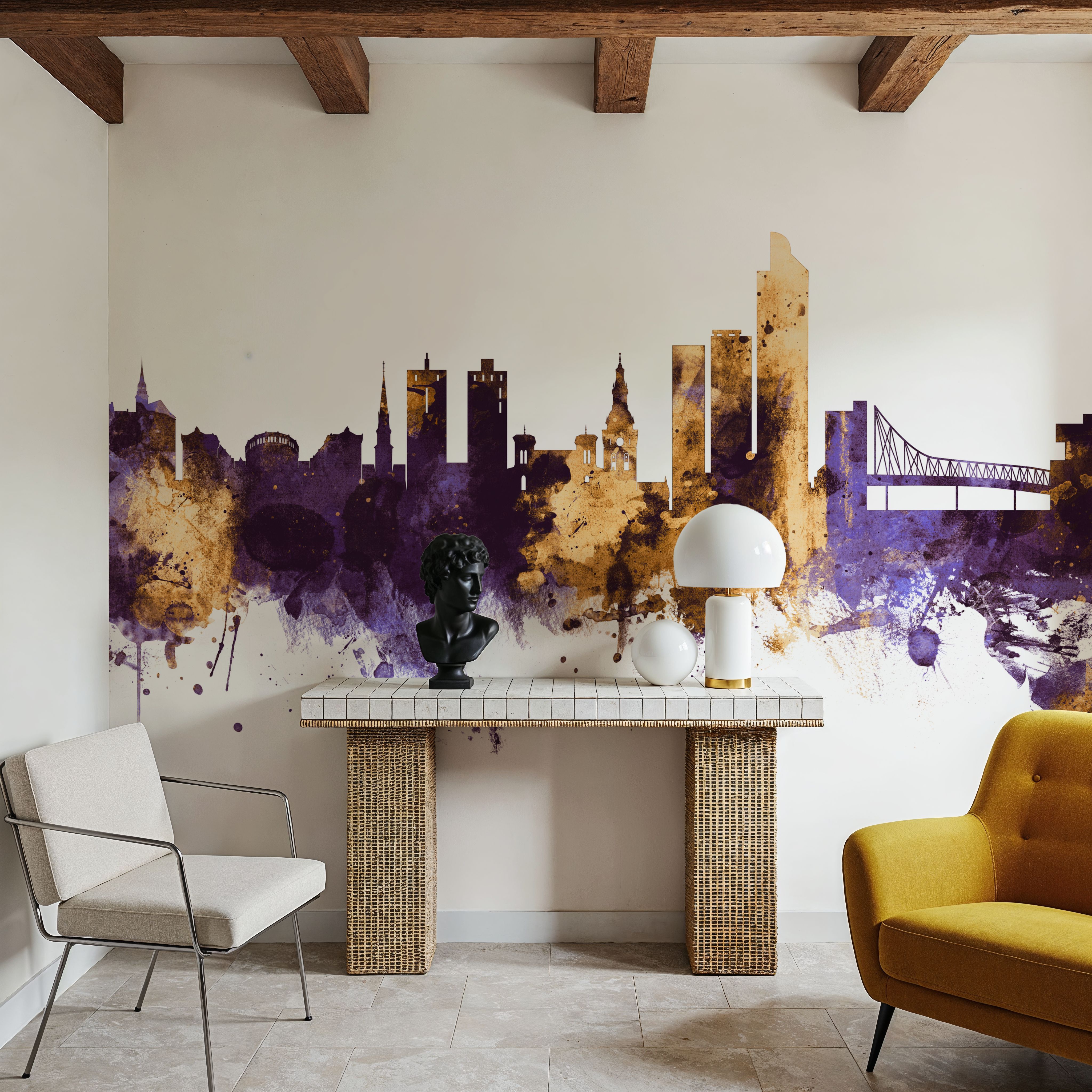 Oslo Skyline Purple & Gold