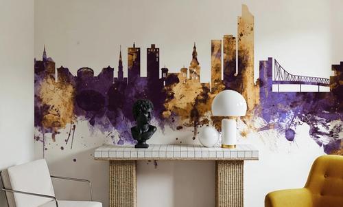 Oslo Skyline Purple & Gold