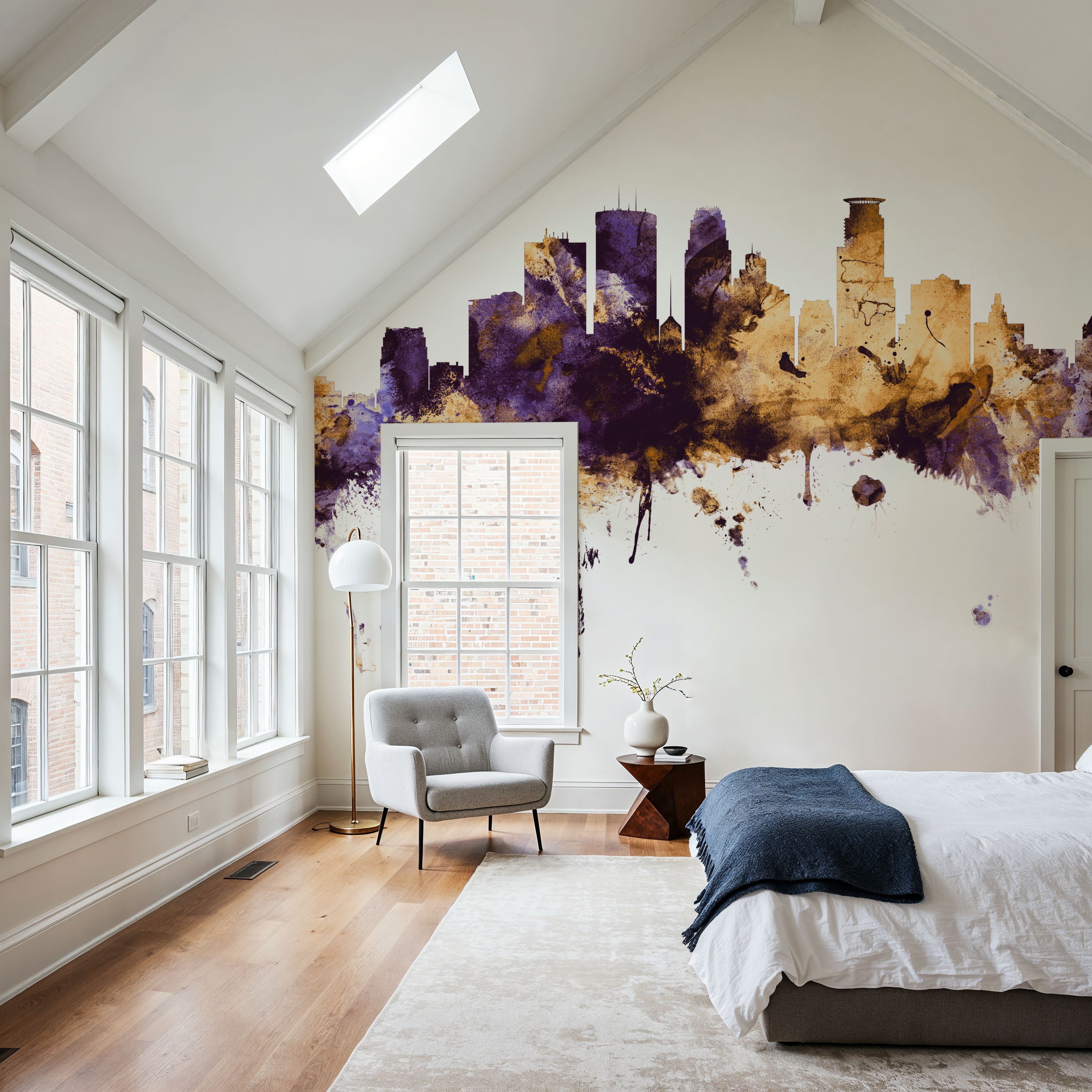 Minneapolis Minnesota Skyline Purple & Gold