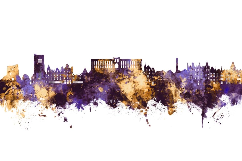 Oban Scotland Skyline Purple & Gold