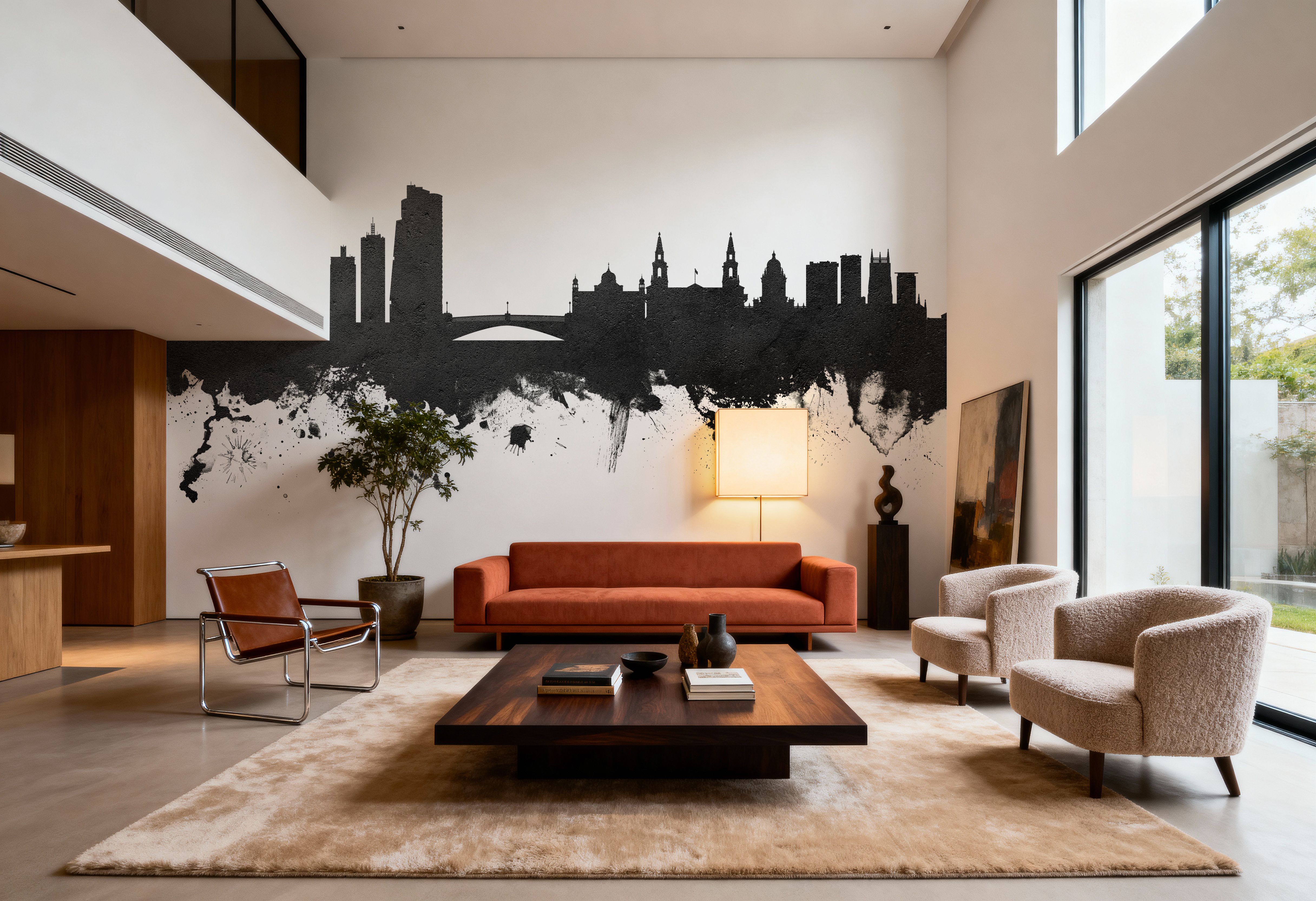 Leeds England Skyline Black & White