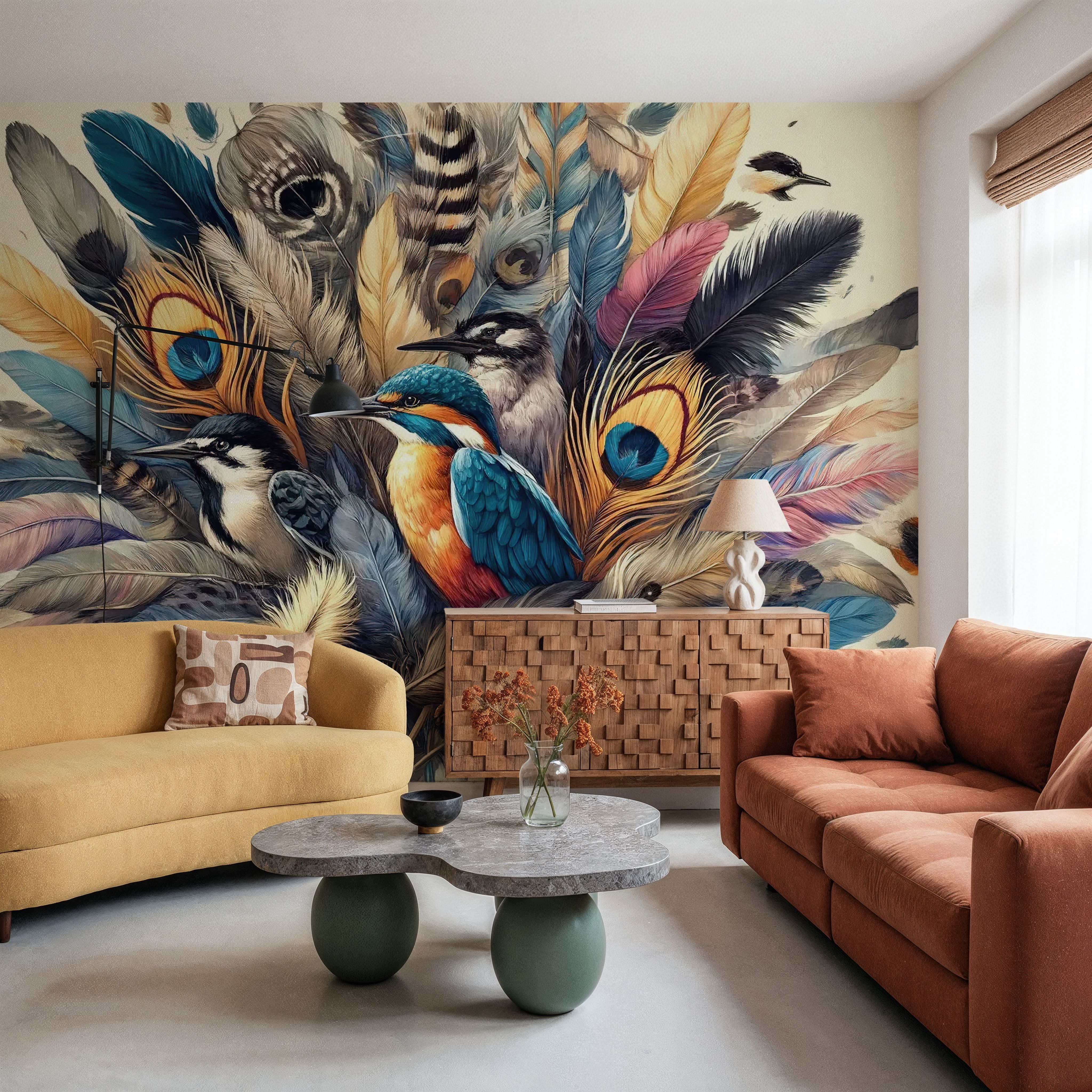 Tropical Whispers Among Ethereal Feathers