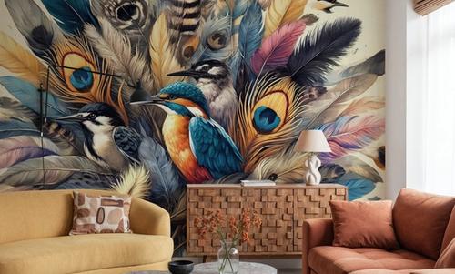 Tropical Whispers Among Ethereal Feathers