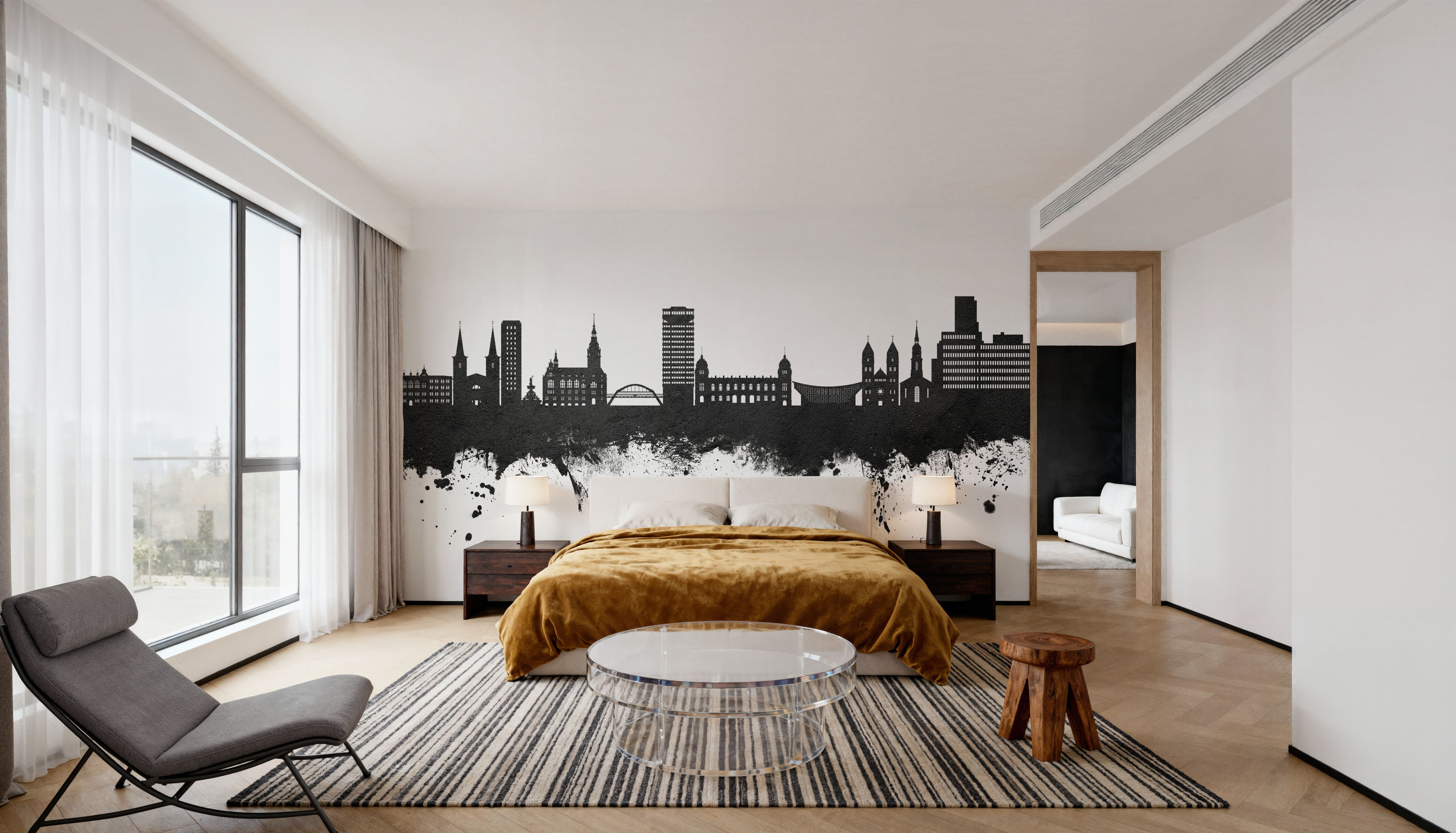 Wuppertal Germany Skyline Black & White