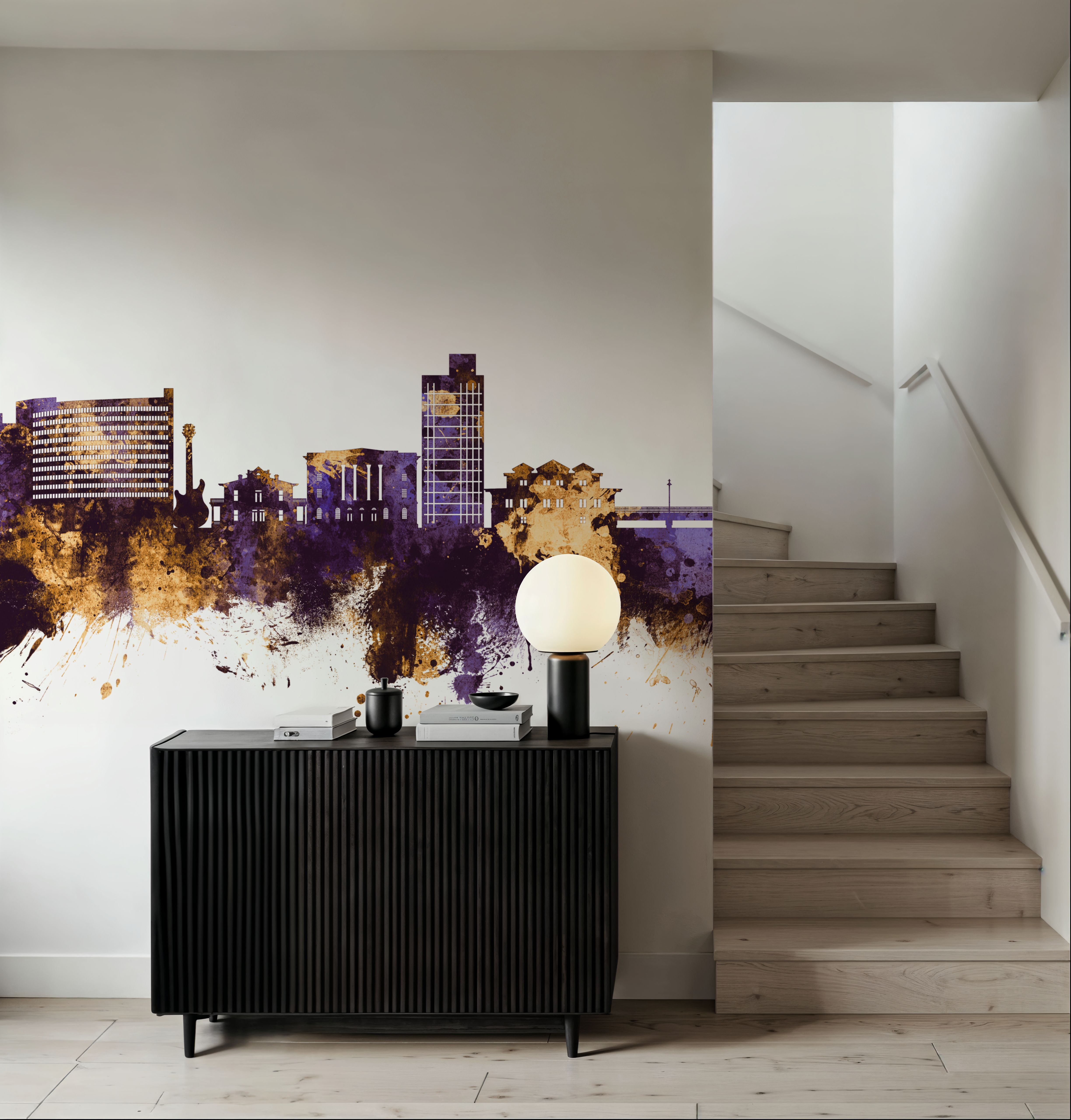 Biloxi Mississippi Skyline Purple & Gold