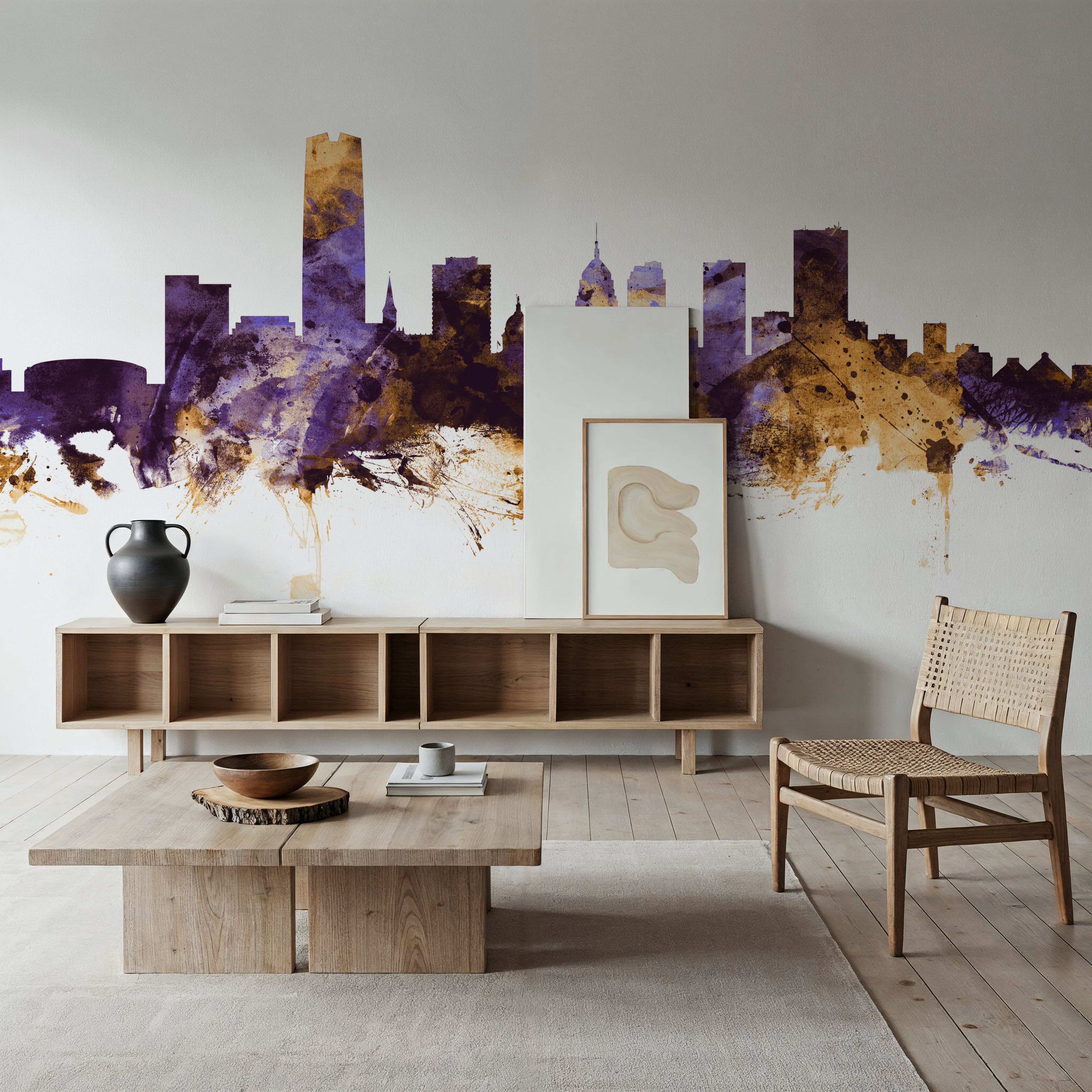 Oklahoma City Skyline Purple & Gold