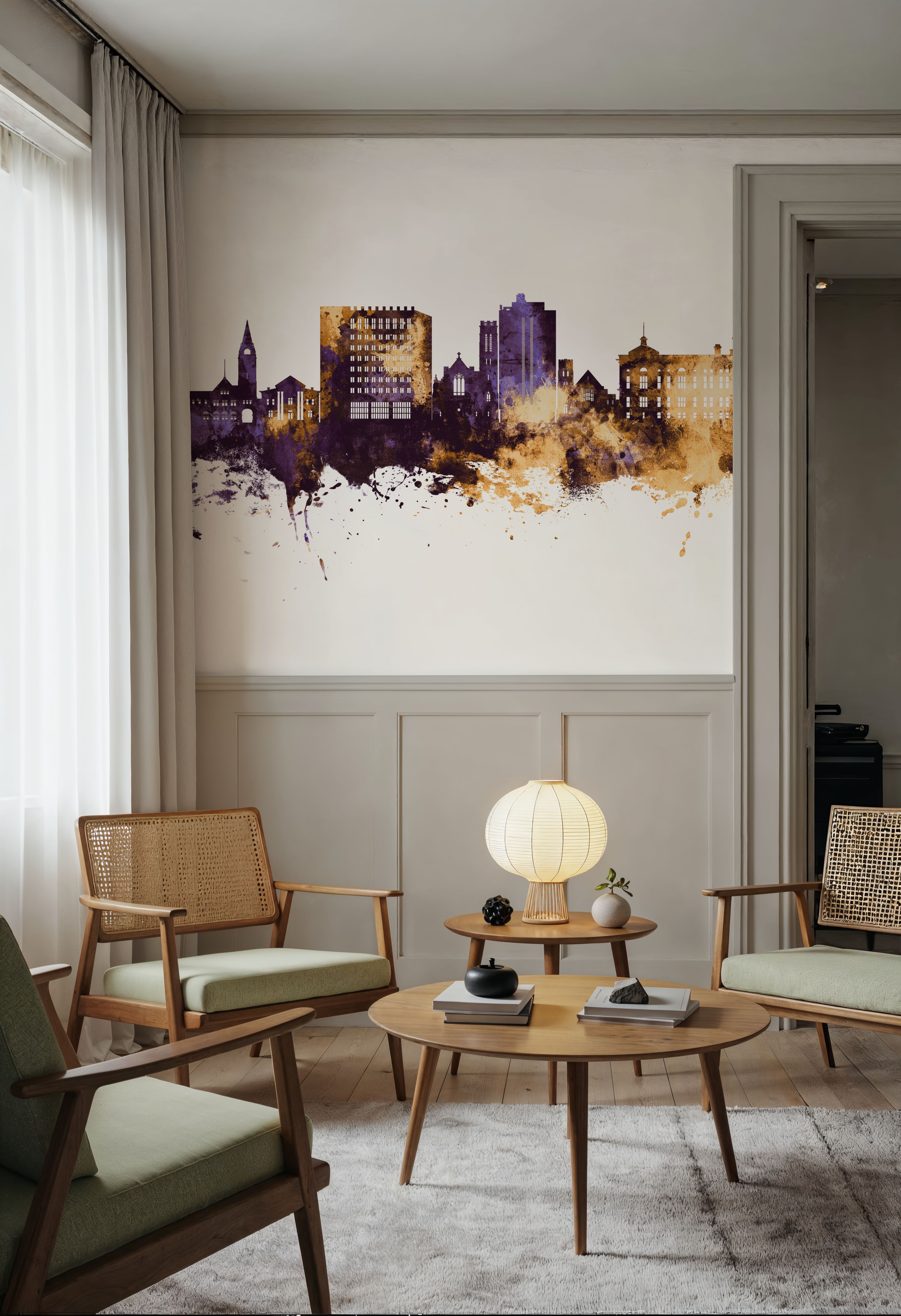 Cheyenne Wyoming Skyline Purple & Gold