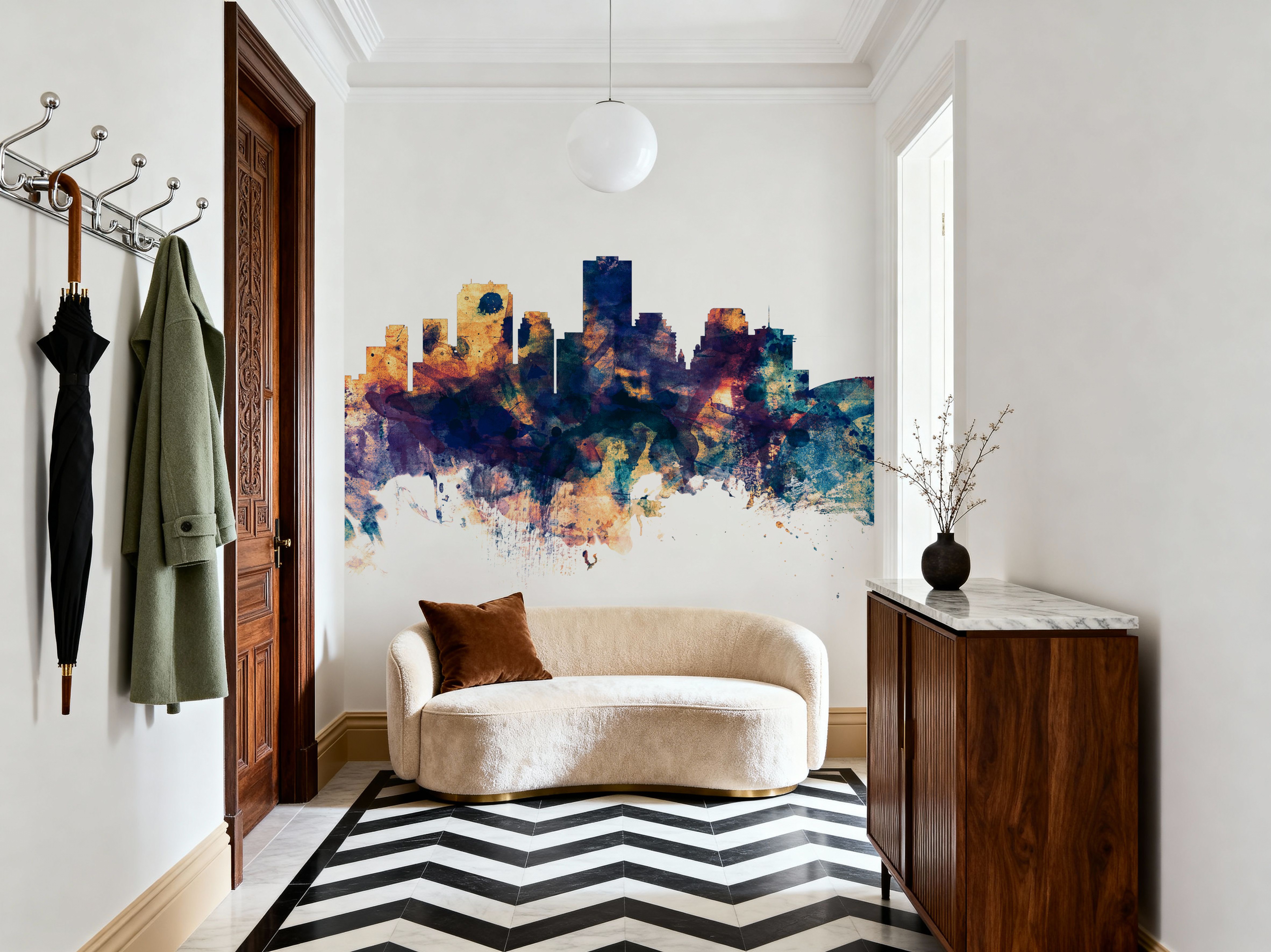 New Orleans Louisiana Skyline Blue & Bronze