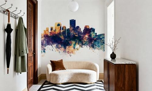 New Orleans Louisiana Skyline Blue & Bronze