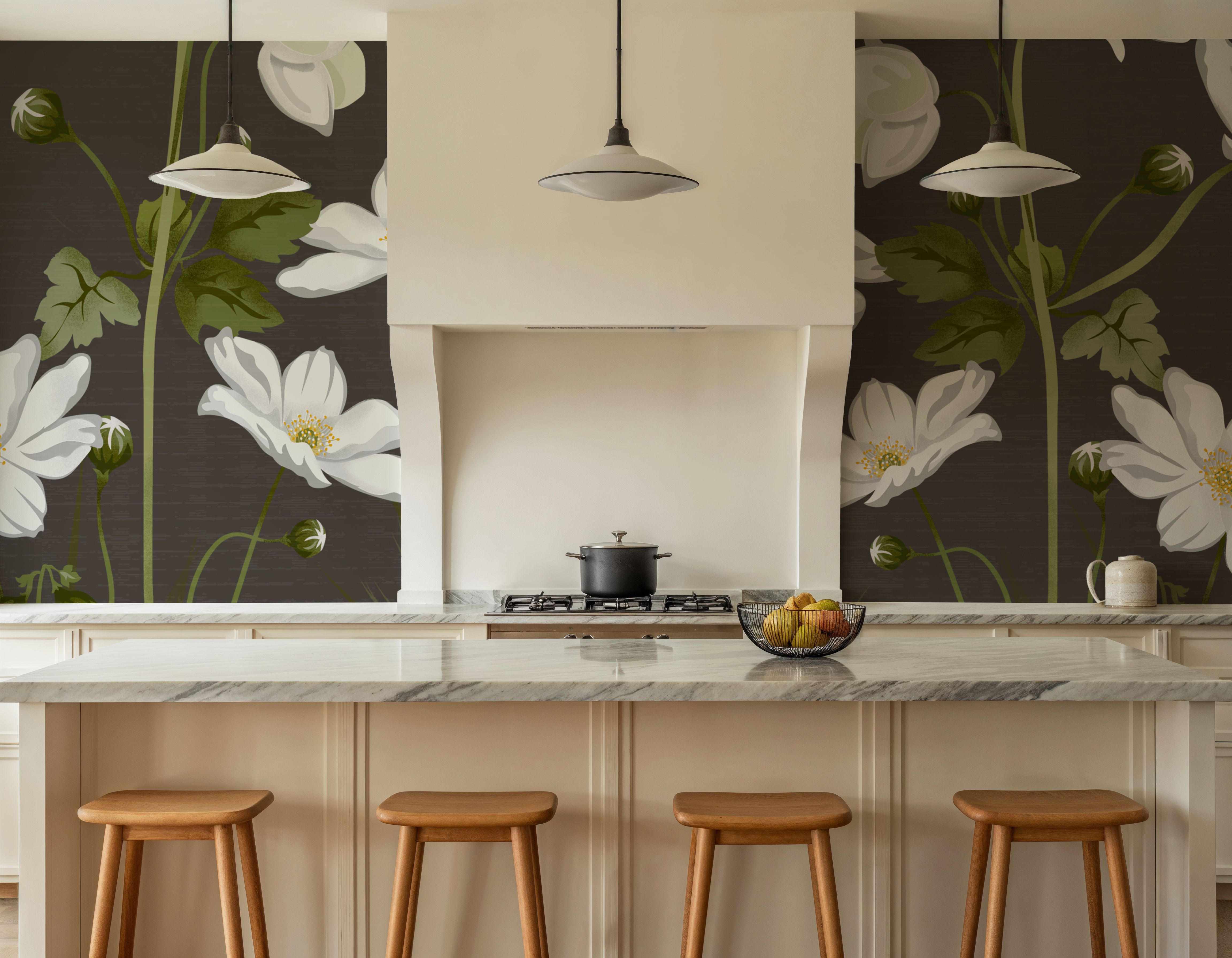 White Anemones, Taupe