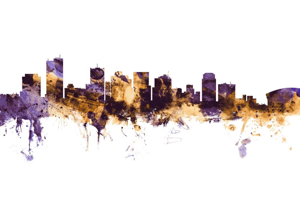 Phoenix Skyline Purple & Gold