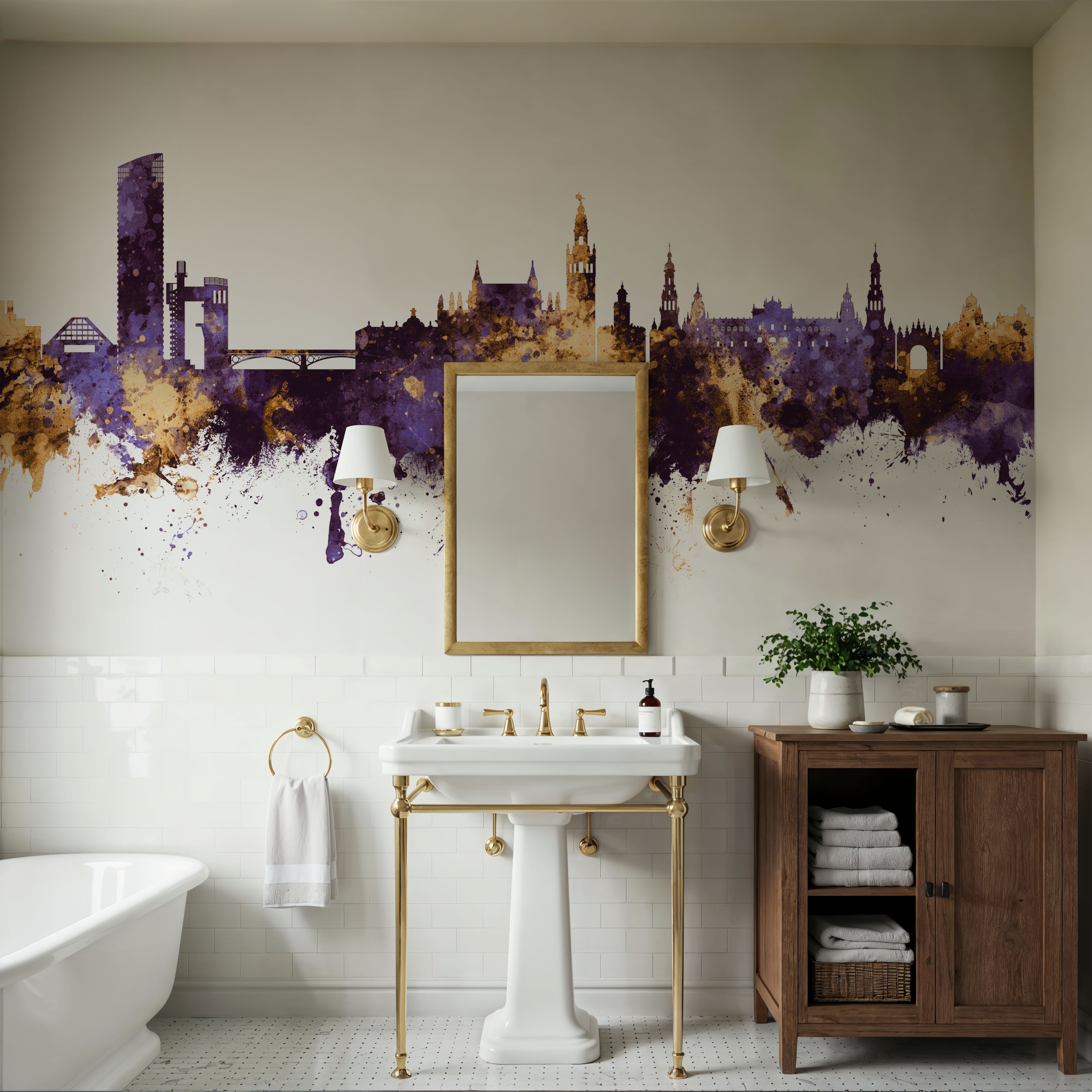 Sevilla Skyline Purple & Gold