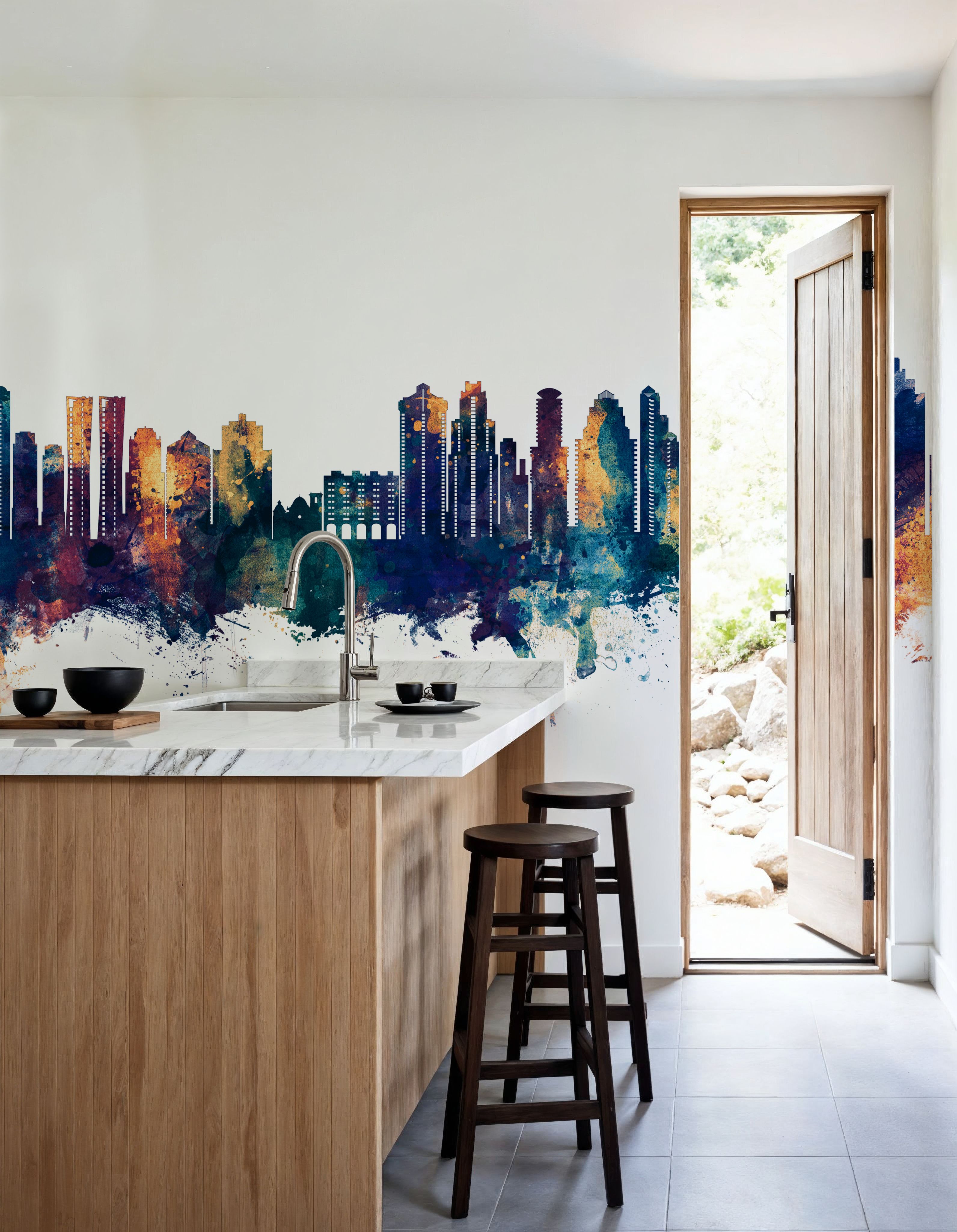 Benidorm Spain Skyline Blue & Bronze