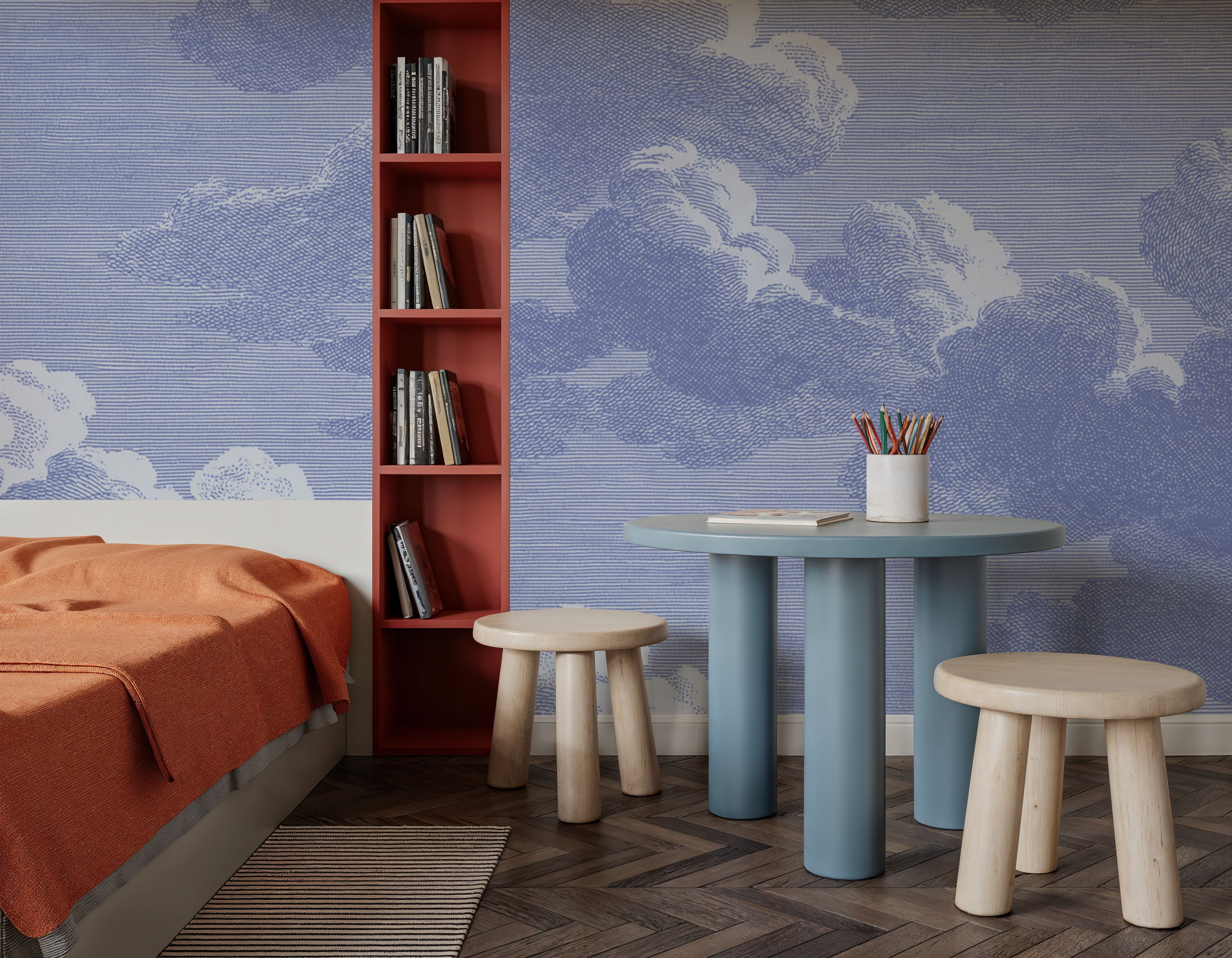 Intaglio Clouds, Periwinkle