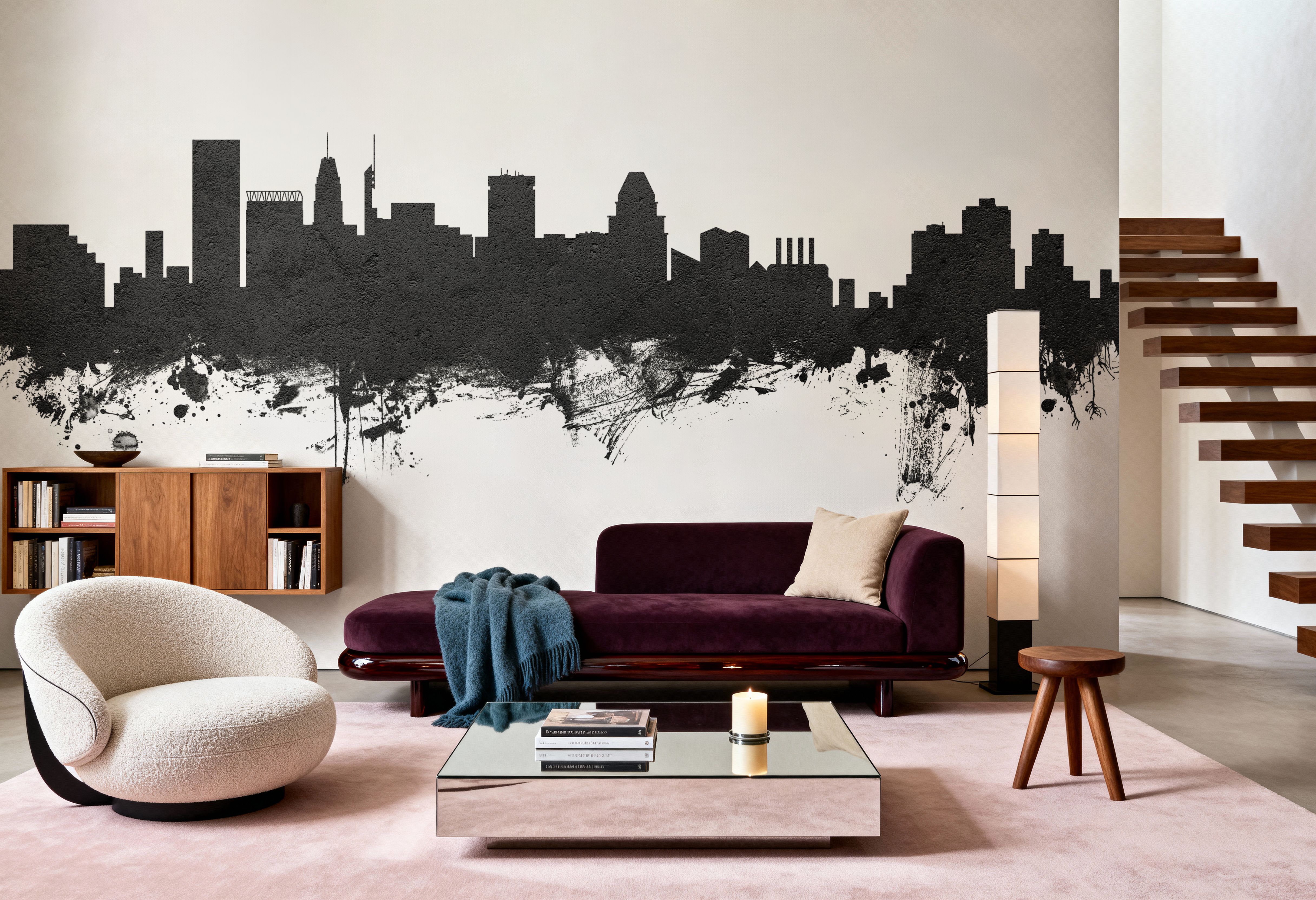 Baltimore Skyline Black & White, Wallpaper