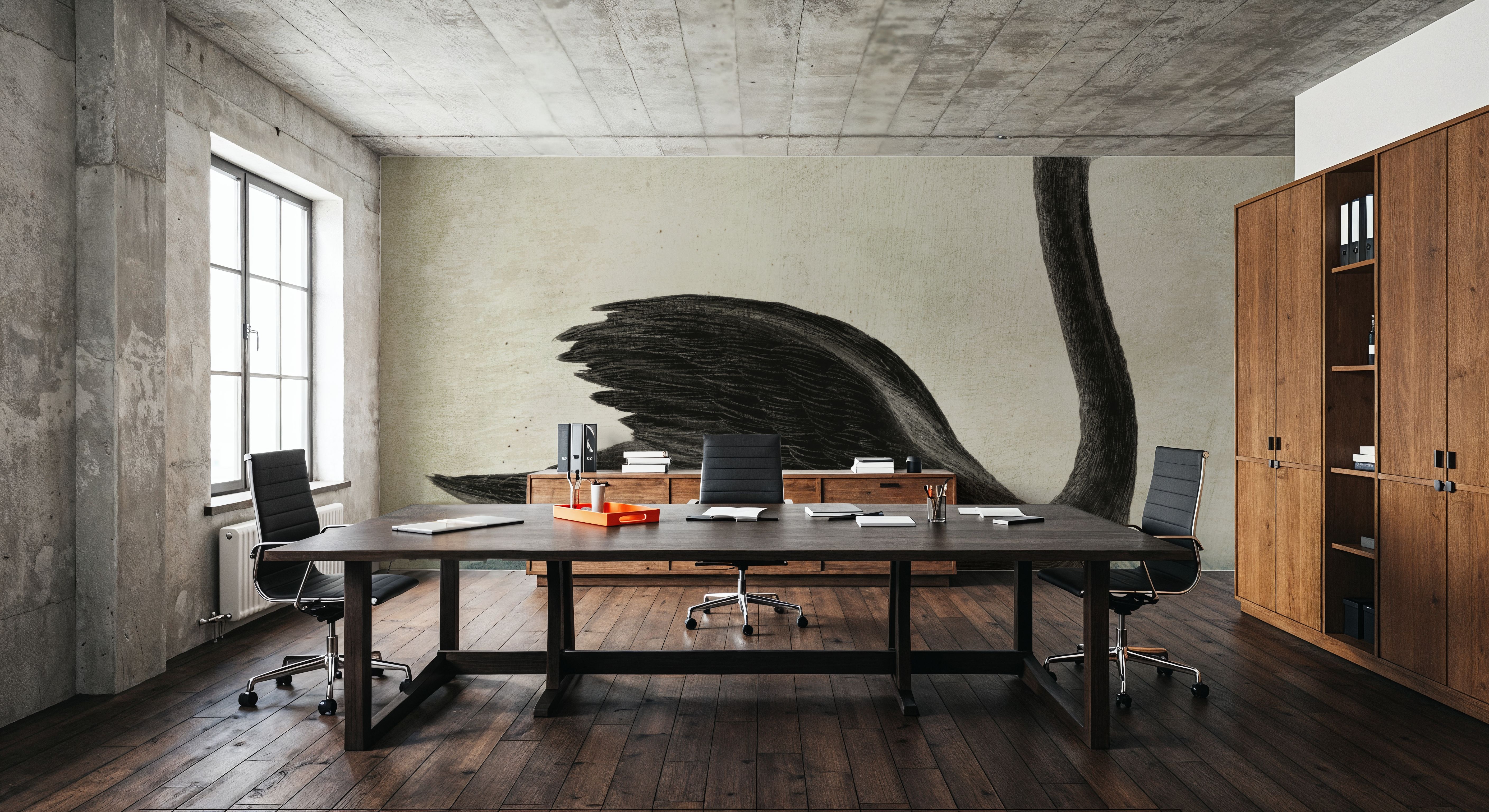 Swimming Swan Black Aged