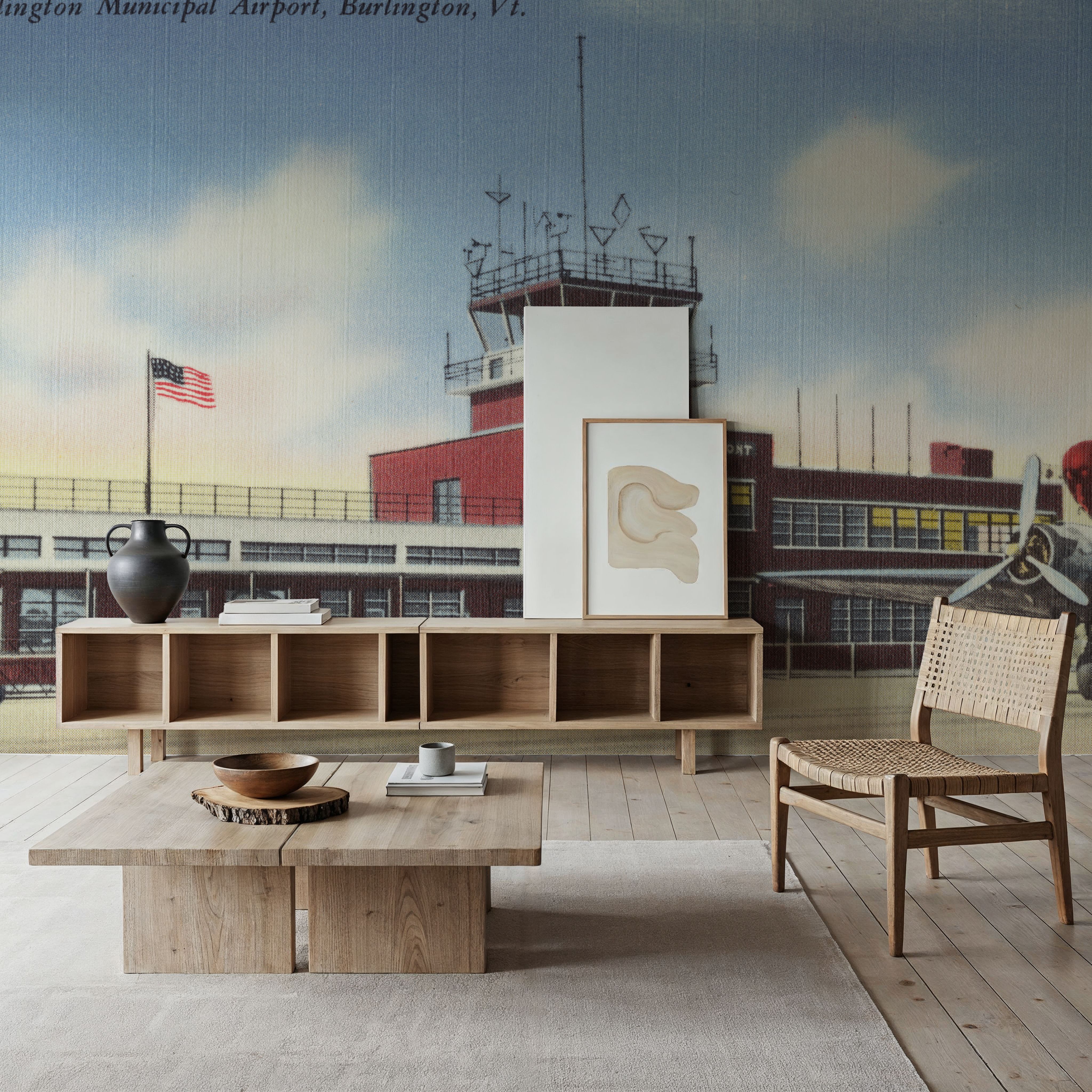 Greetings from Burlington Airport - Screenprint Postcard