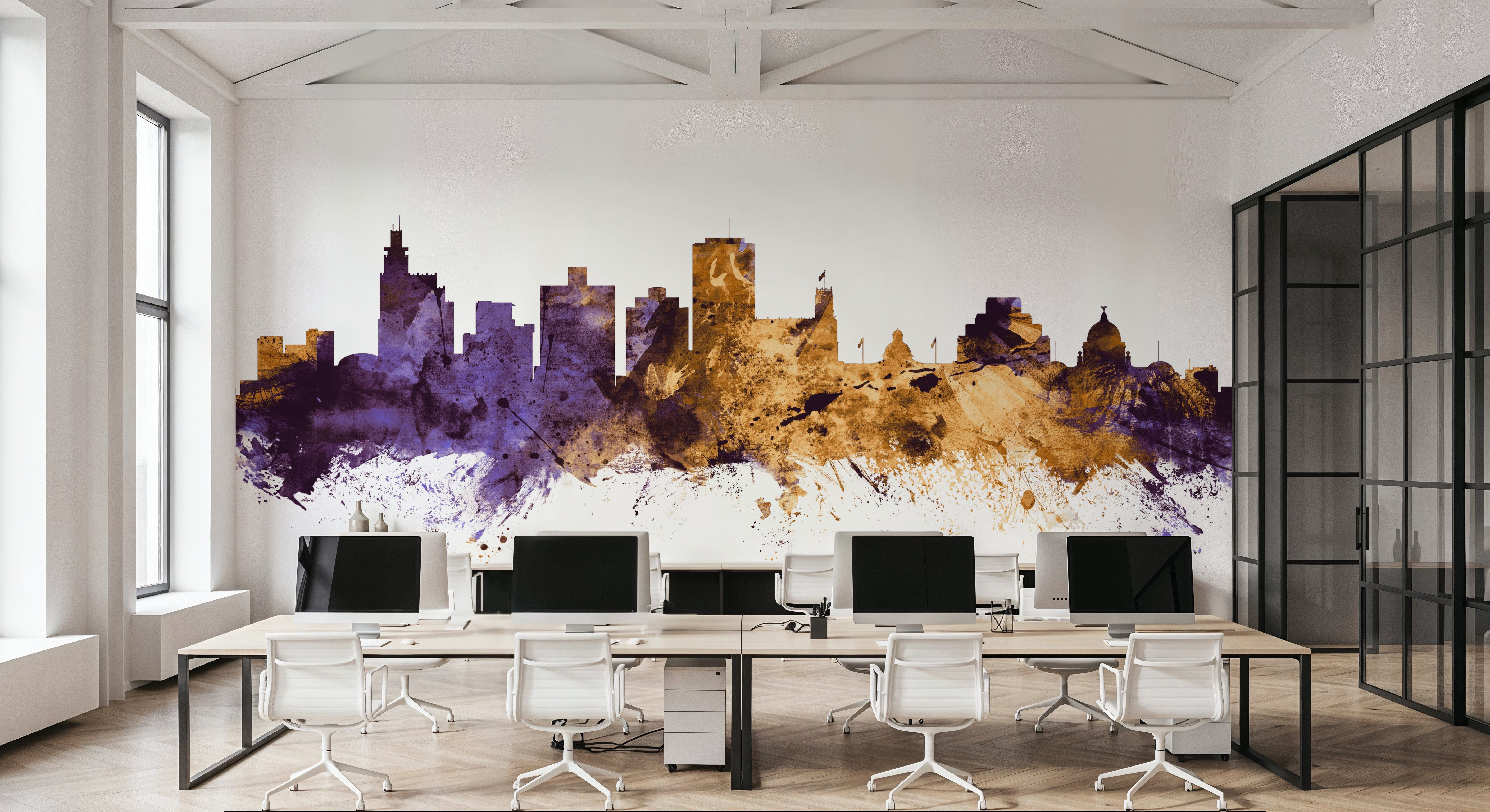 Jackson Mississippi Skyline Purple & Gold