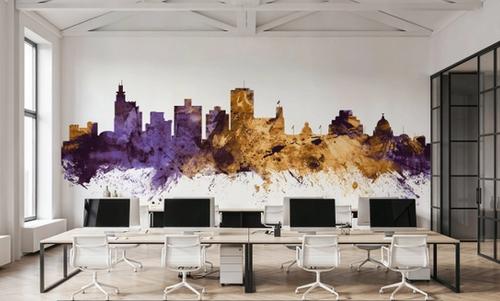 Jackson Mississippi Skyline Purple & Gold