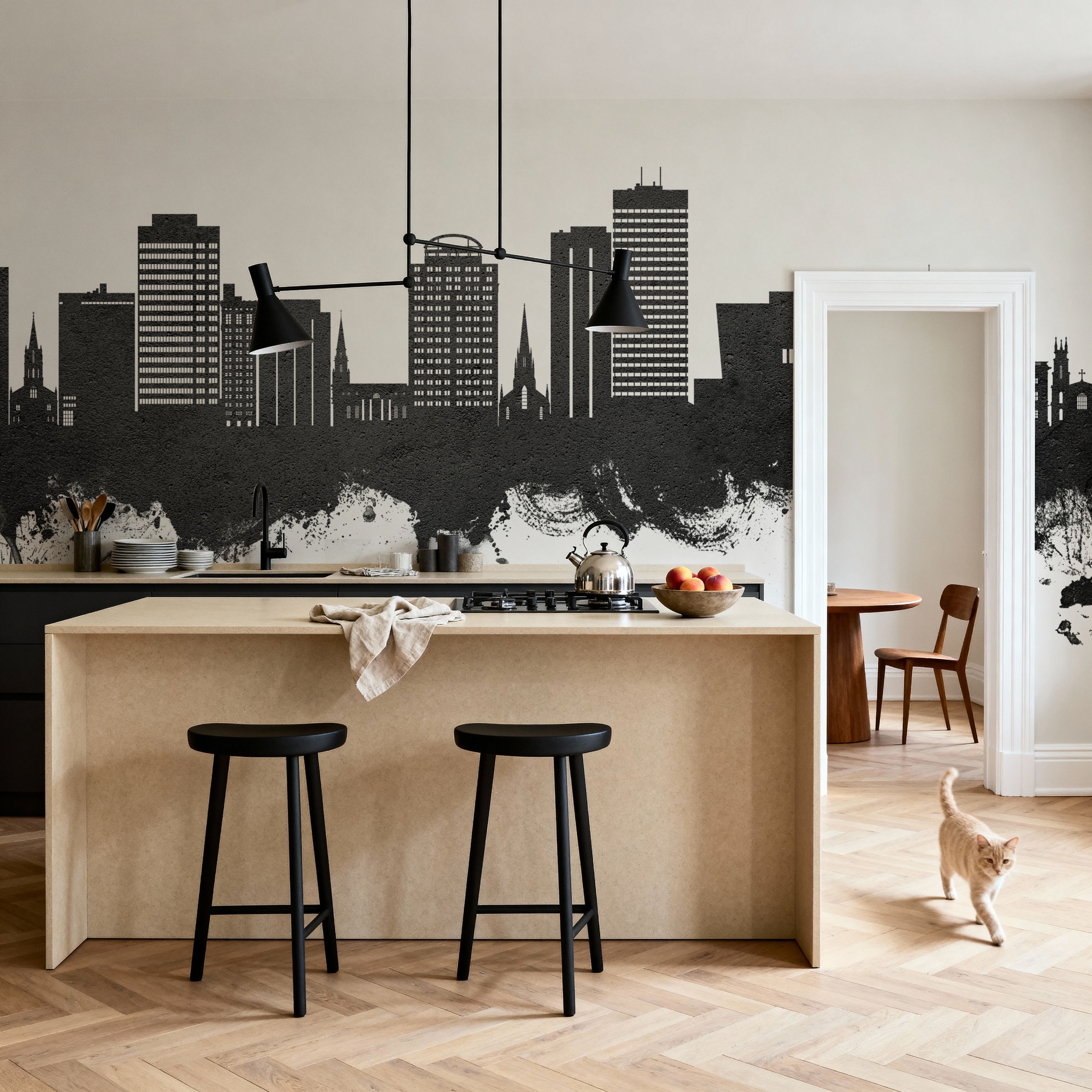 Columbia South Carolina Skyline Black & White