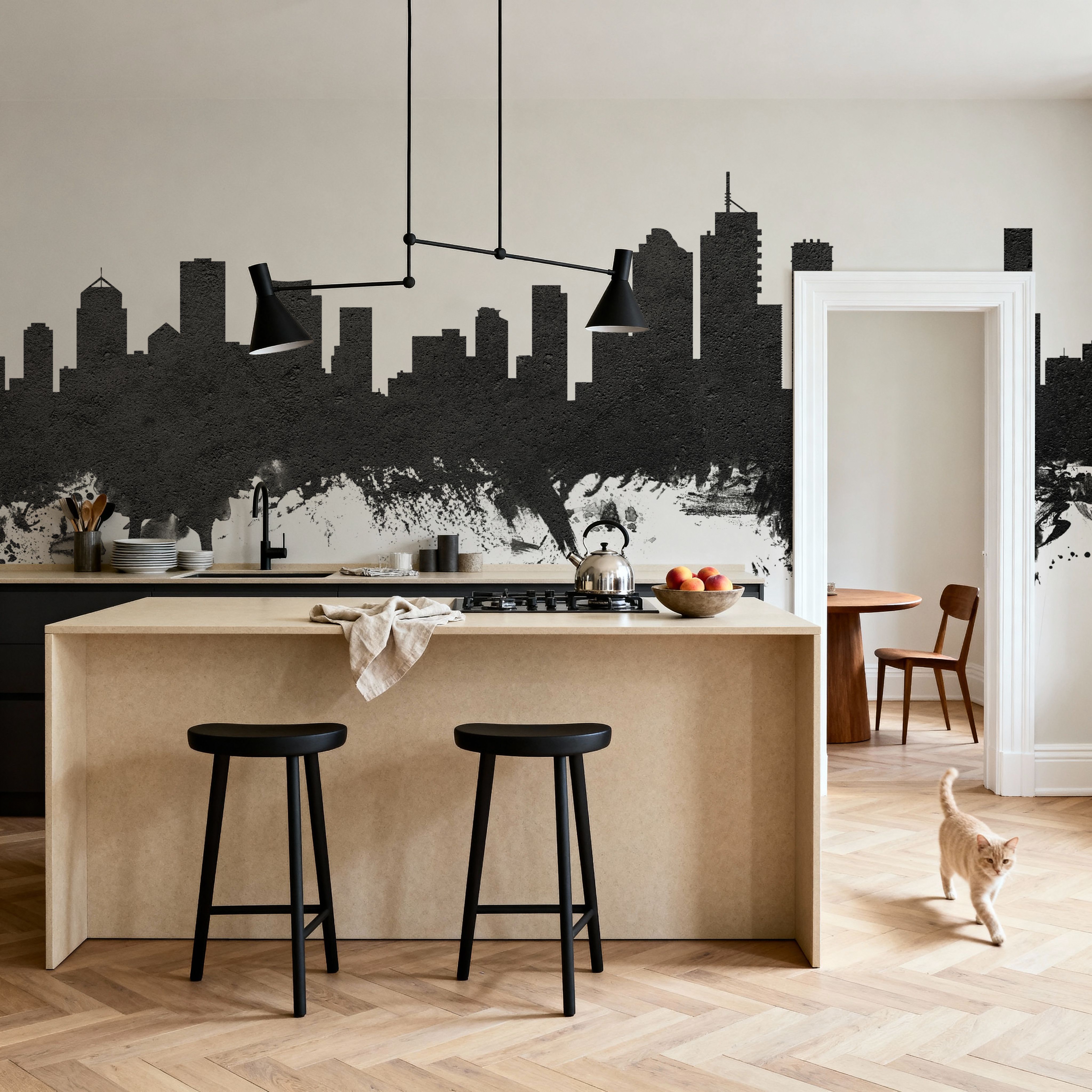 Brisbane Australia Skyline Black & White