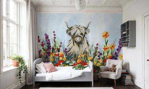 Longhorn in Spring Flowers