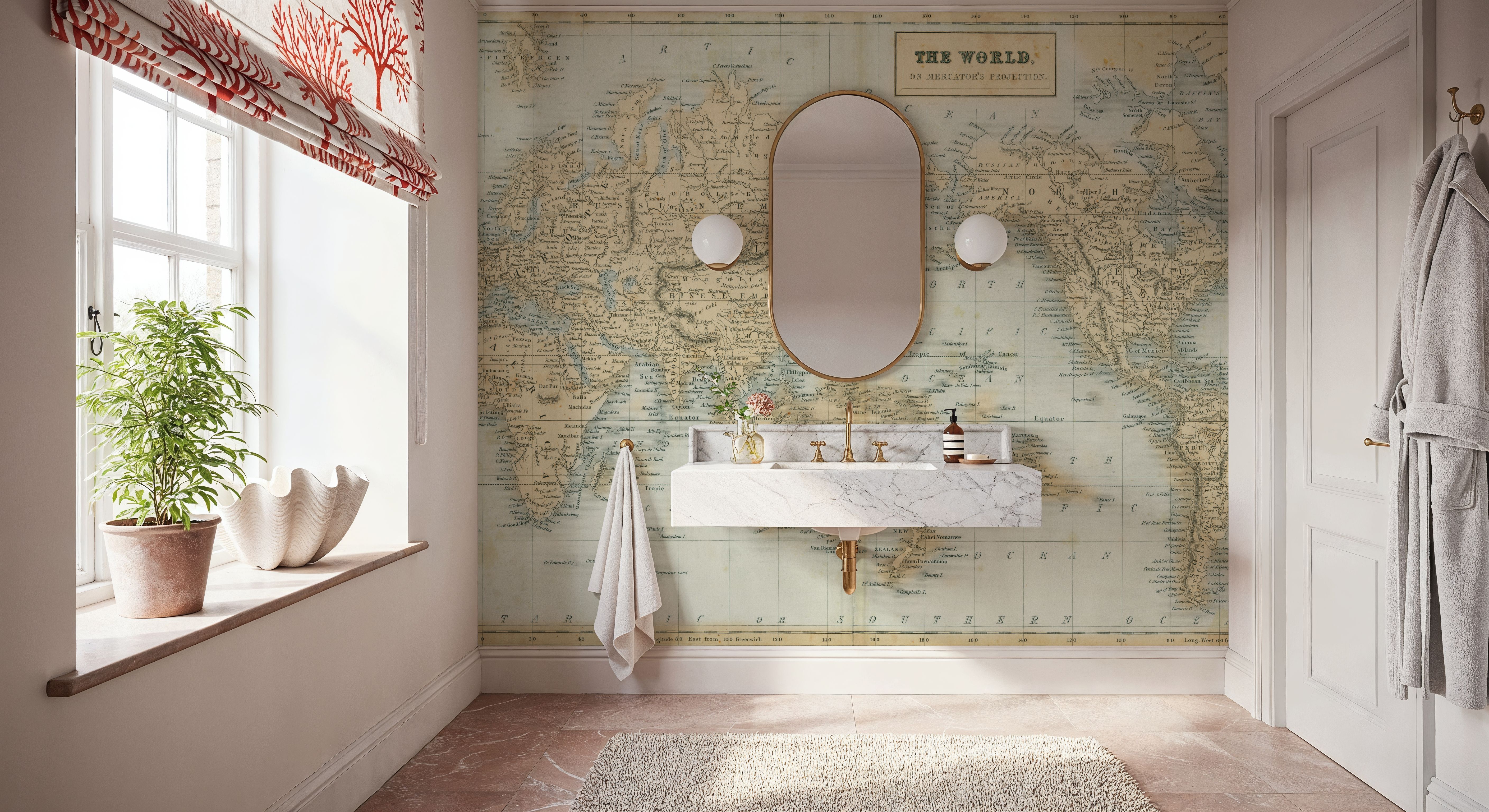 The World Map Asia, Carte da parati