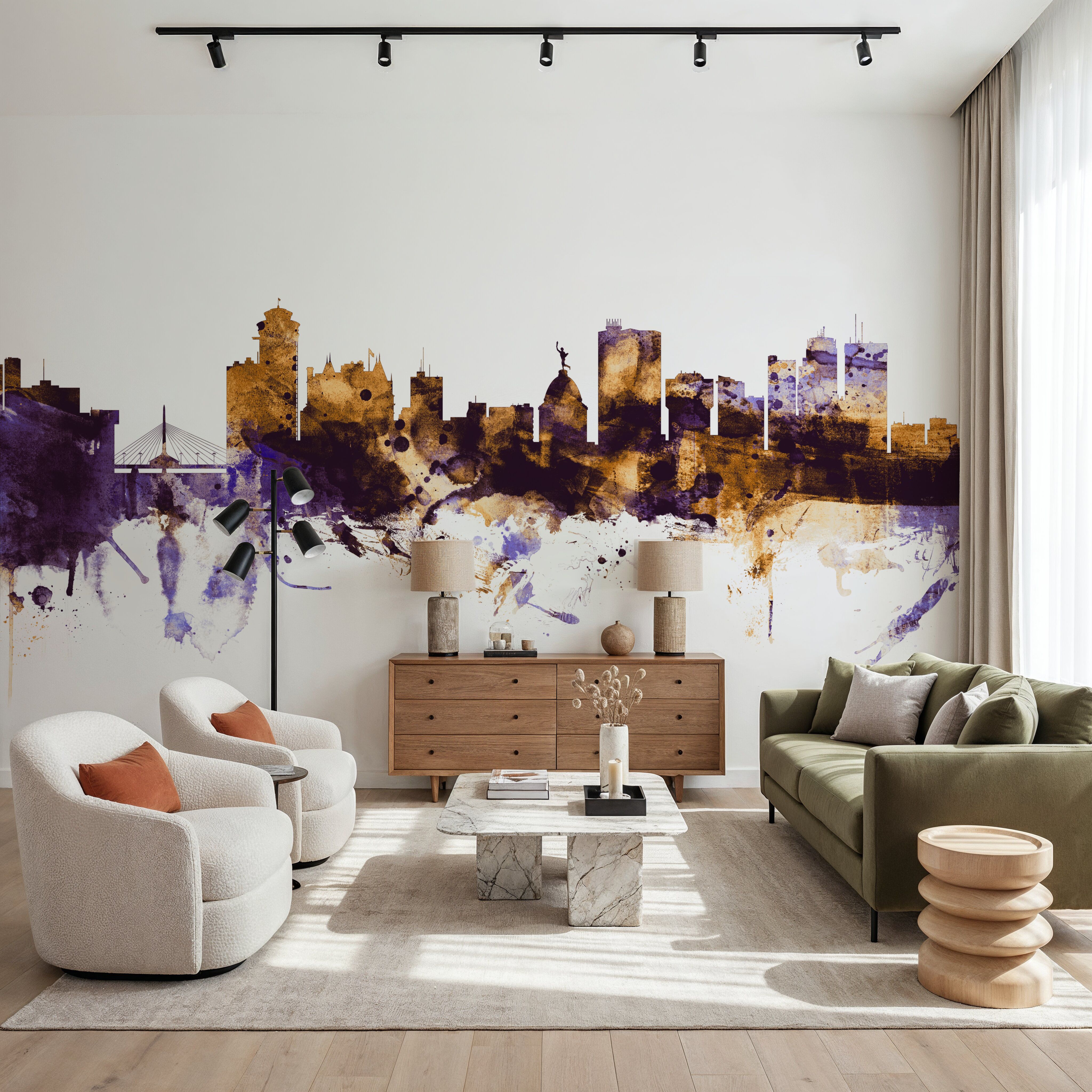 Winnipeg Canada Skyline Purple & Gold