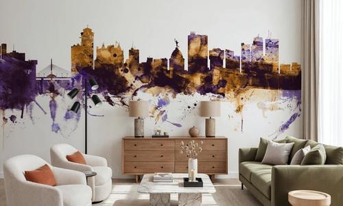 Winnipeg Canada Skyline Purple & Gold