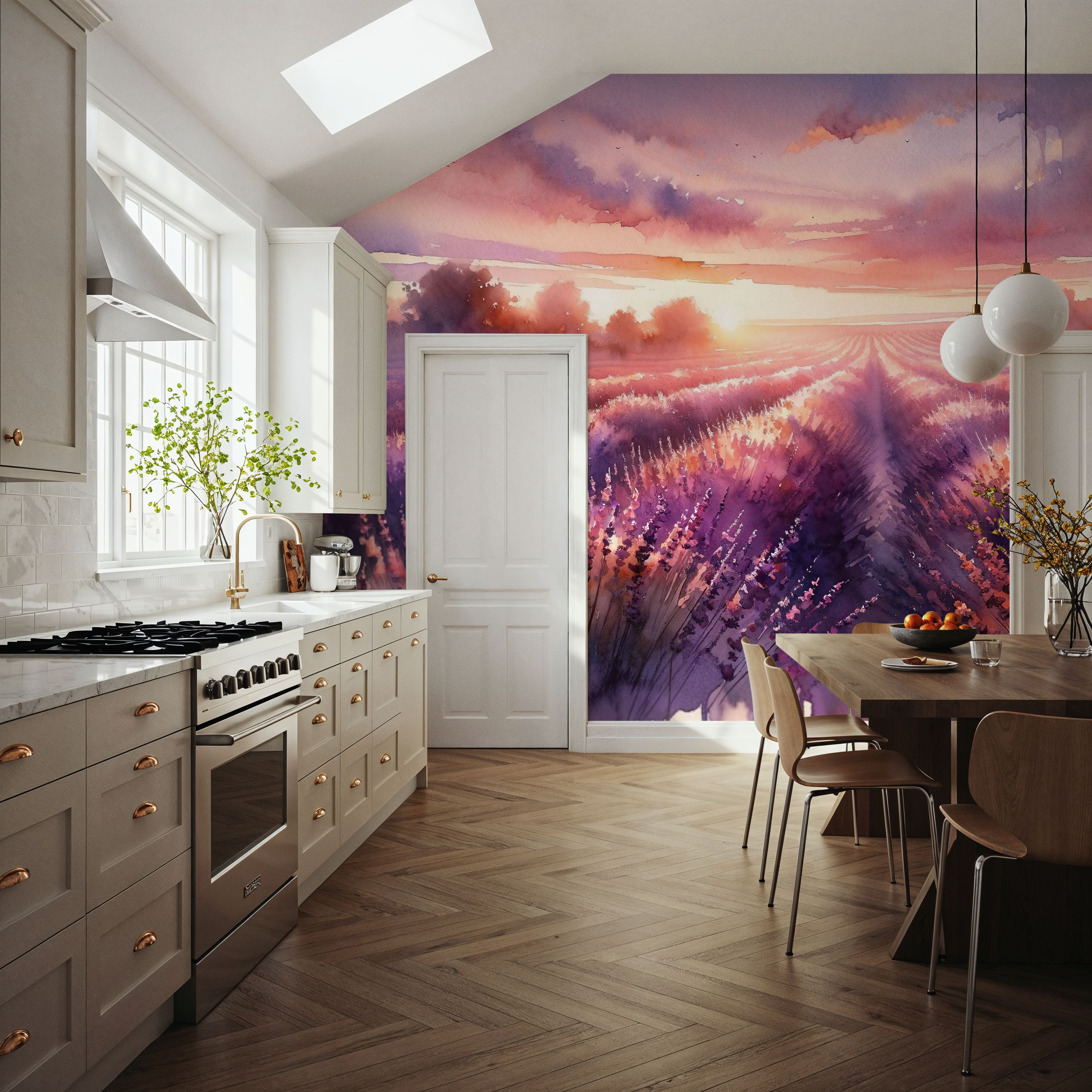 Dawn's Embrace in Lavender Fields