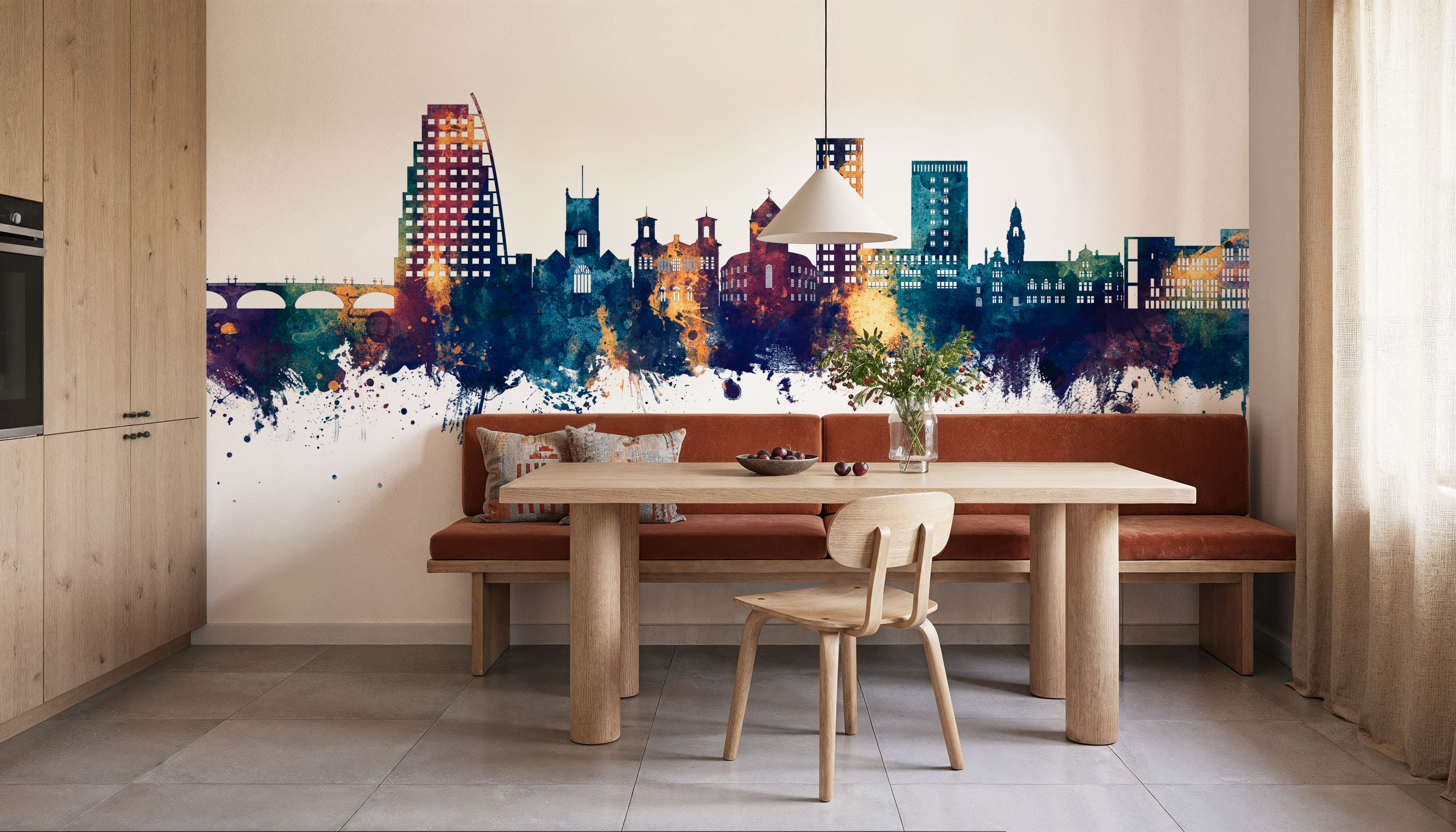 Kingston upon Thames England Skyline Blue & Bronze, Tapeten