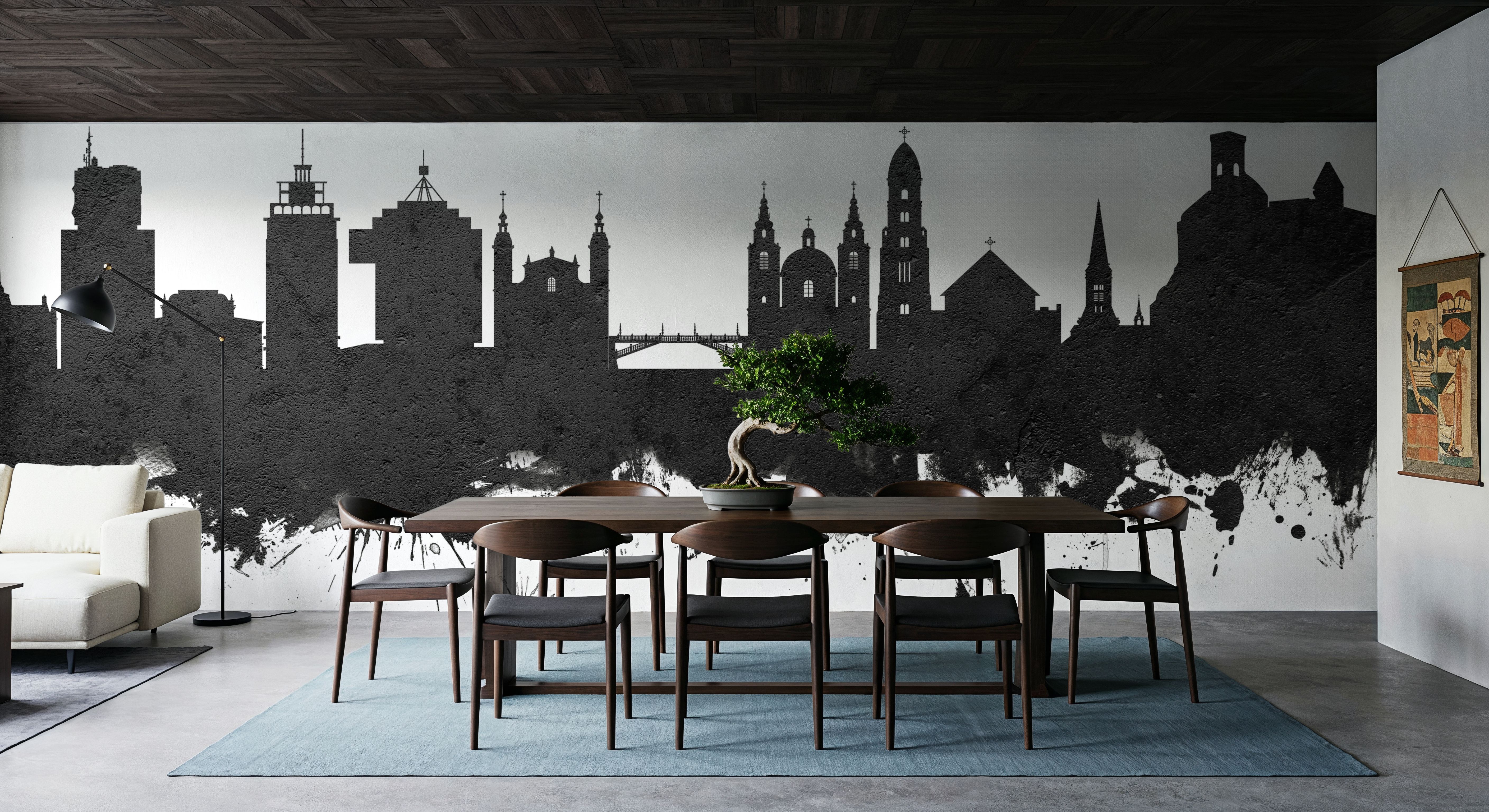 Ljubljana Slovenia Skyline Black & White