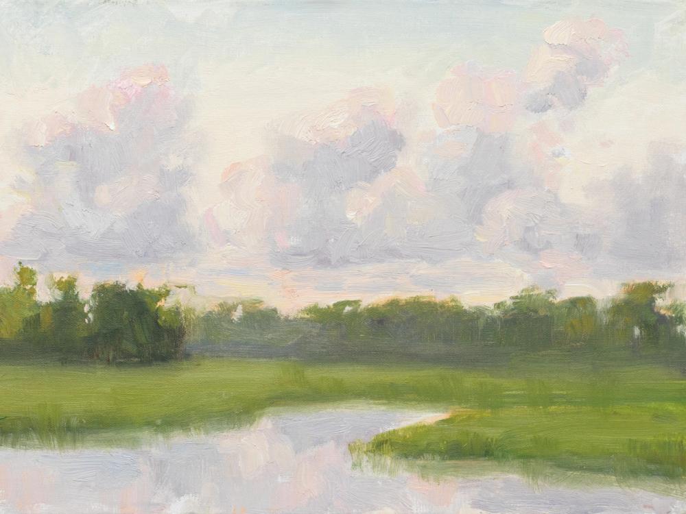 Pastel Clouds Over the Water