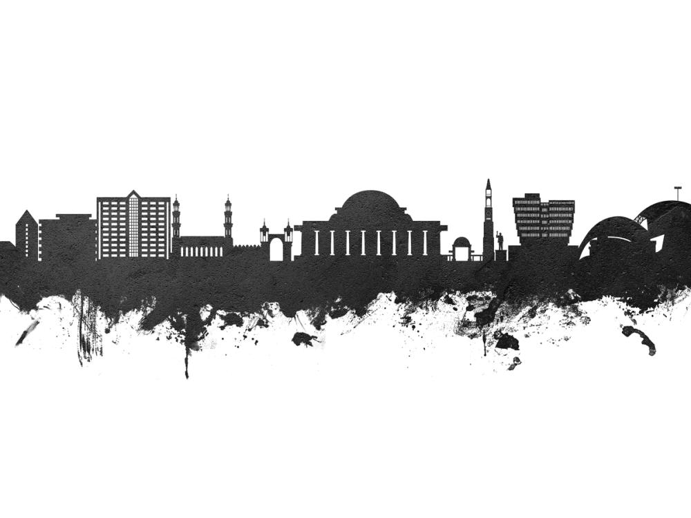 Lilongwe Malawi Skyline Black & White