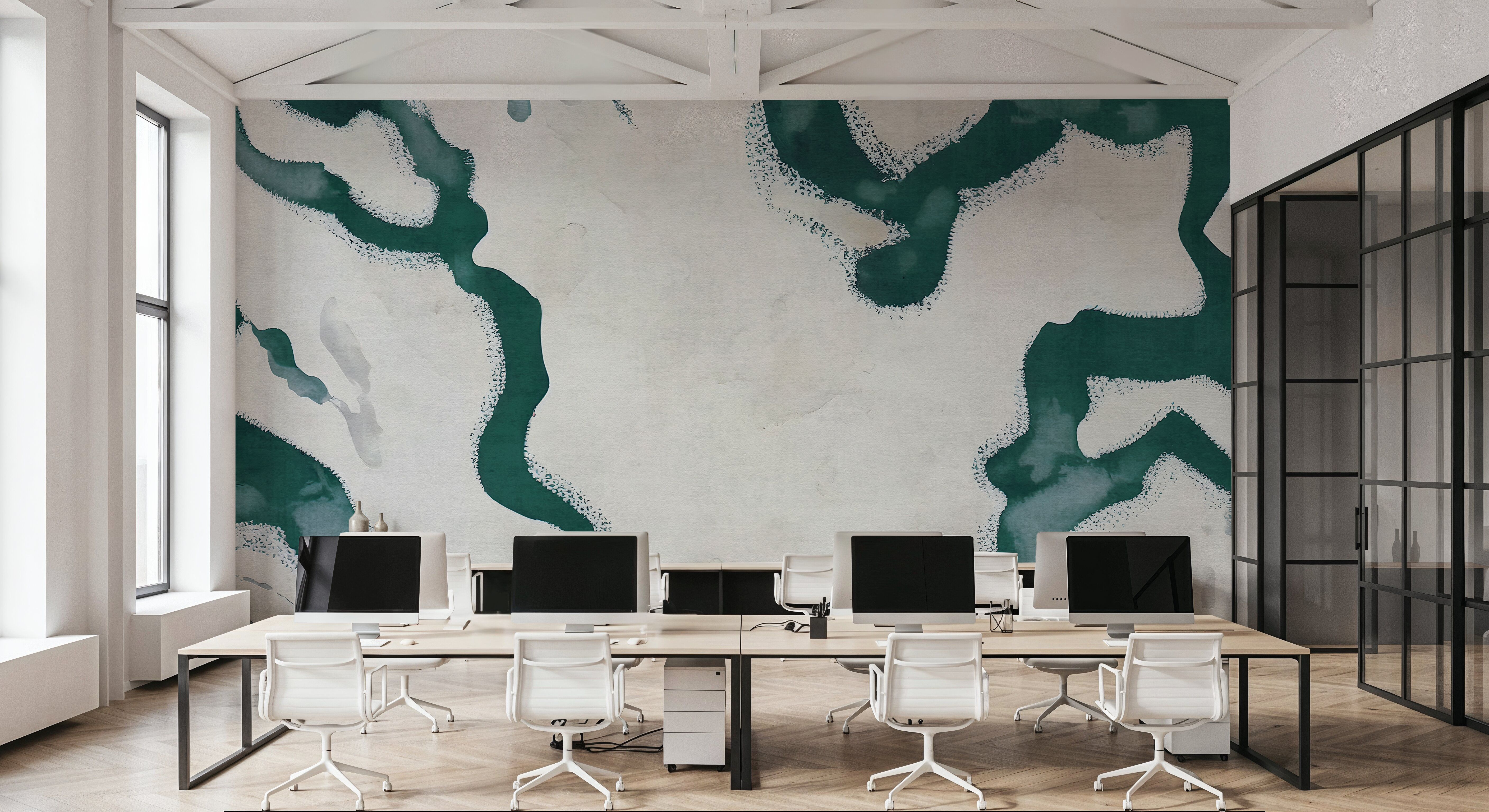 Abstract River Marks, Fresh Green