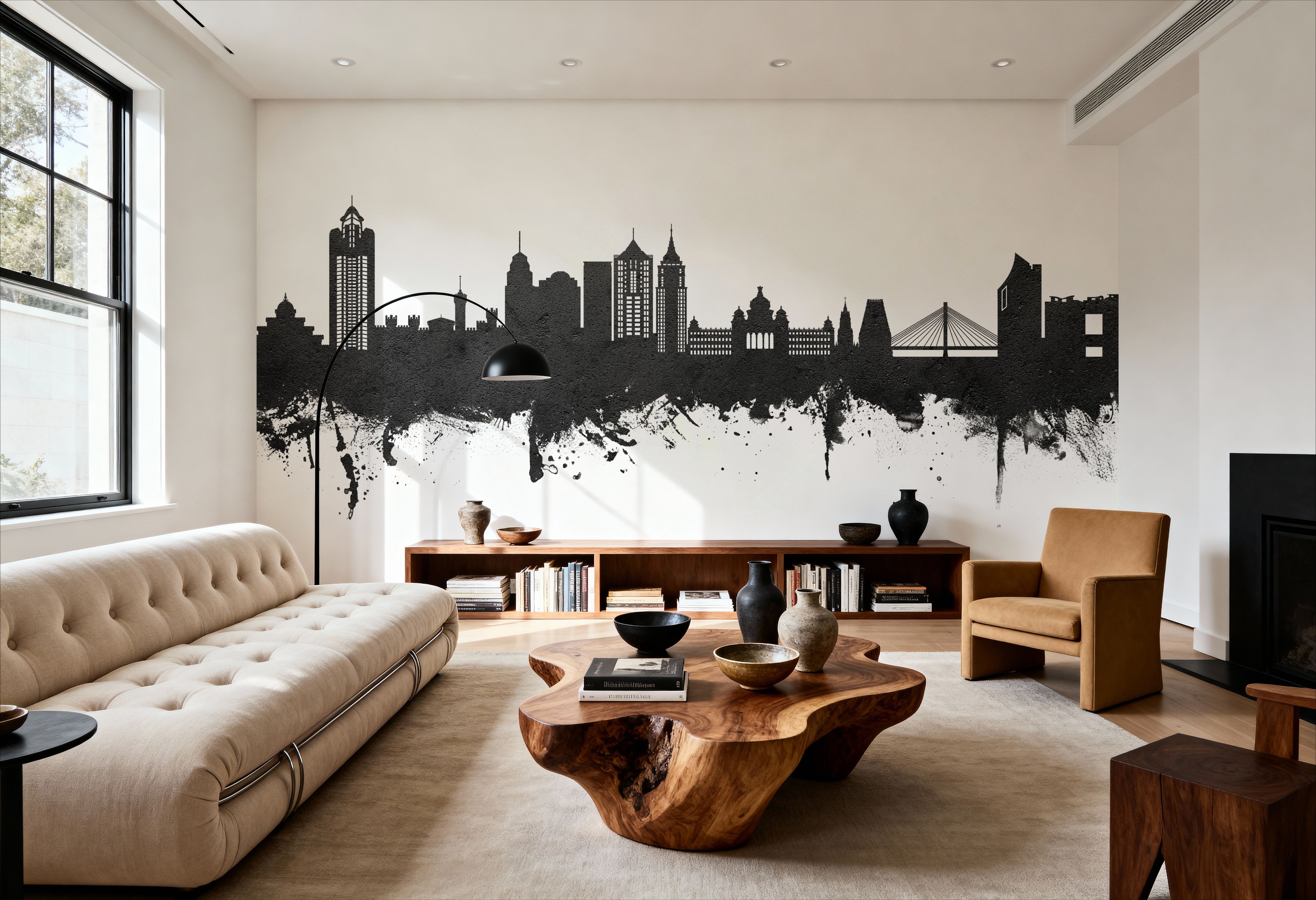 Bengaluru India Skyline Black & White