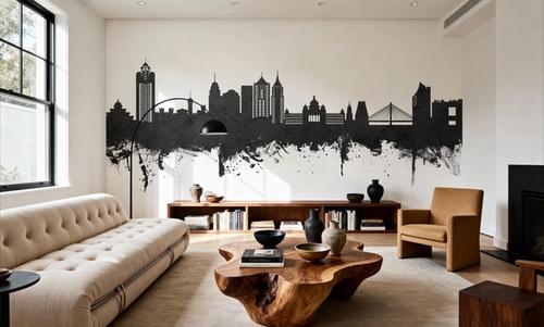 Bengaluru India Skyline Black & White
