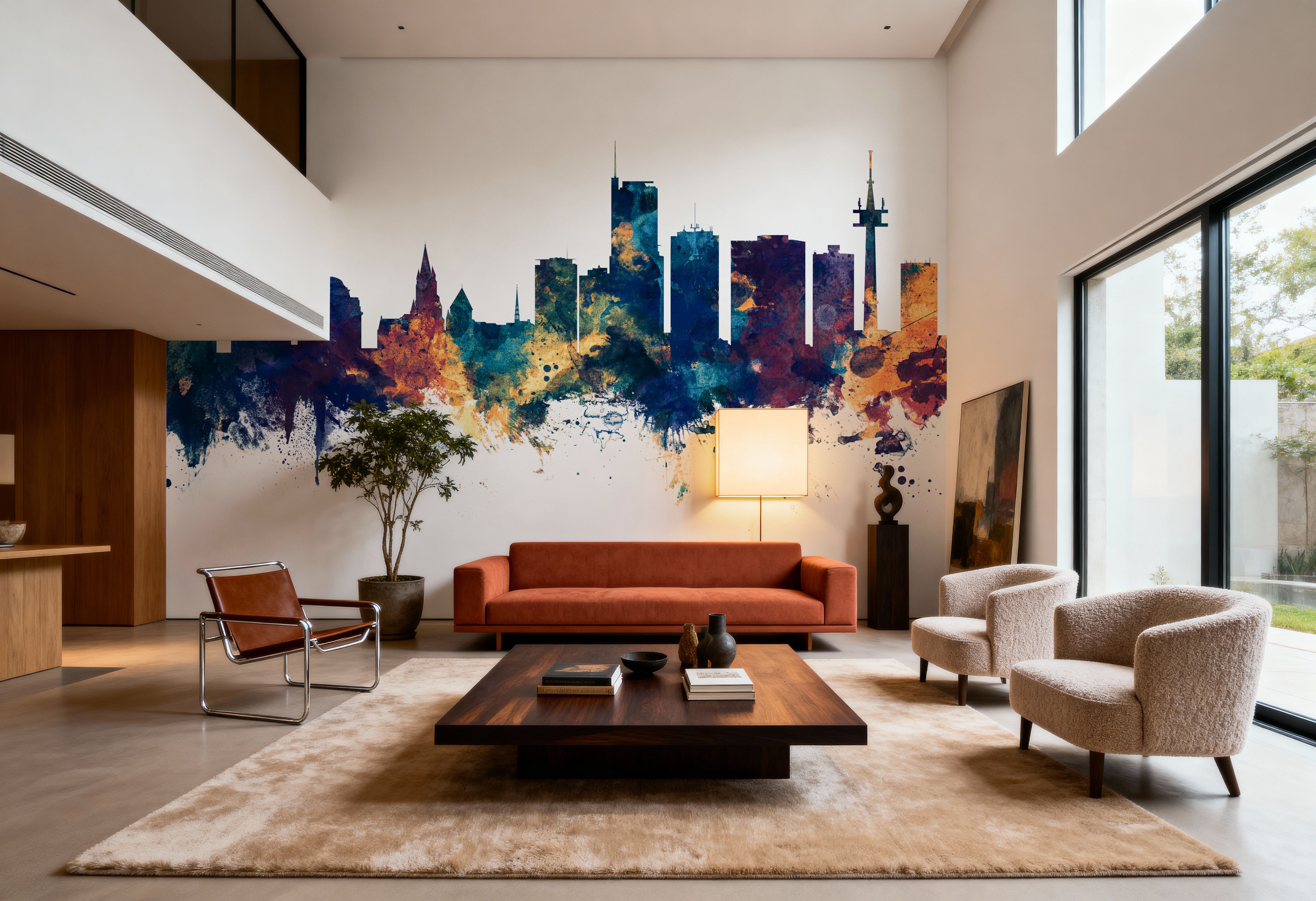 Essen Germany Skyline Blue & Bronze